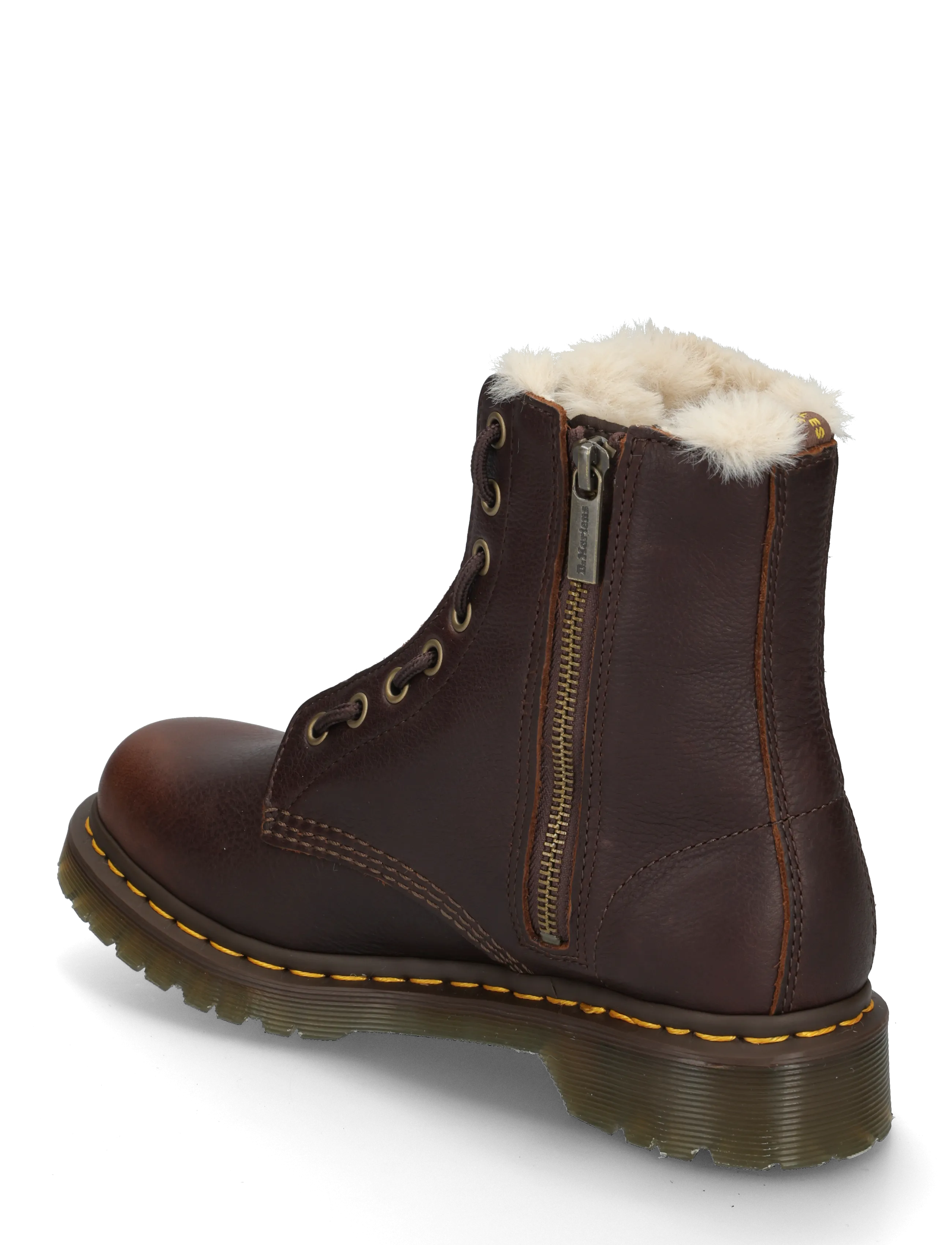 Dr. Martens - 1460 Serena Zip Dark Brown Grizzly - geschnürte stiefel - dark brown - 1