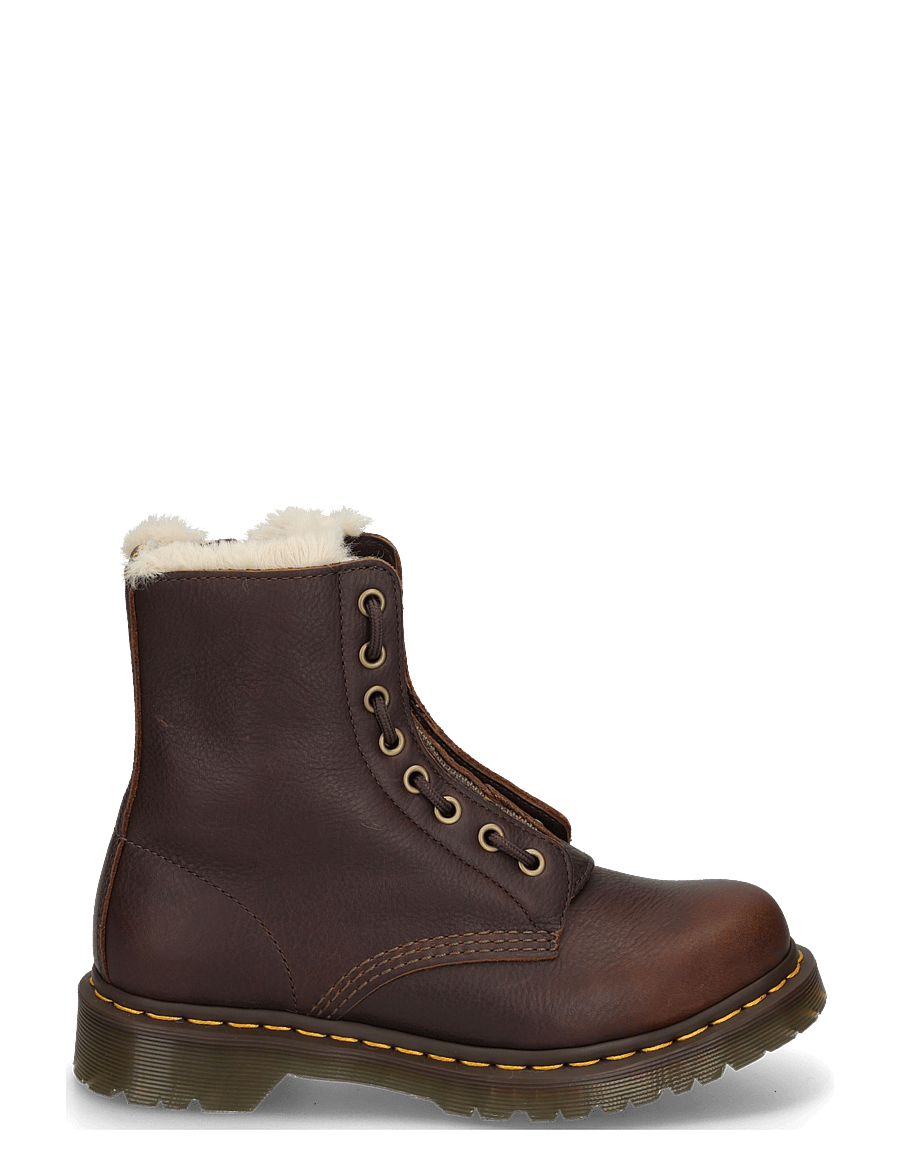 Dr. Martens - 1460 Serena Zip Dark Brown Grizzly - madalad poolsaapad - dark brown - 2
