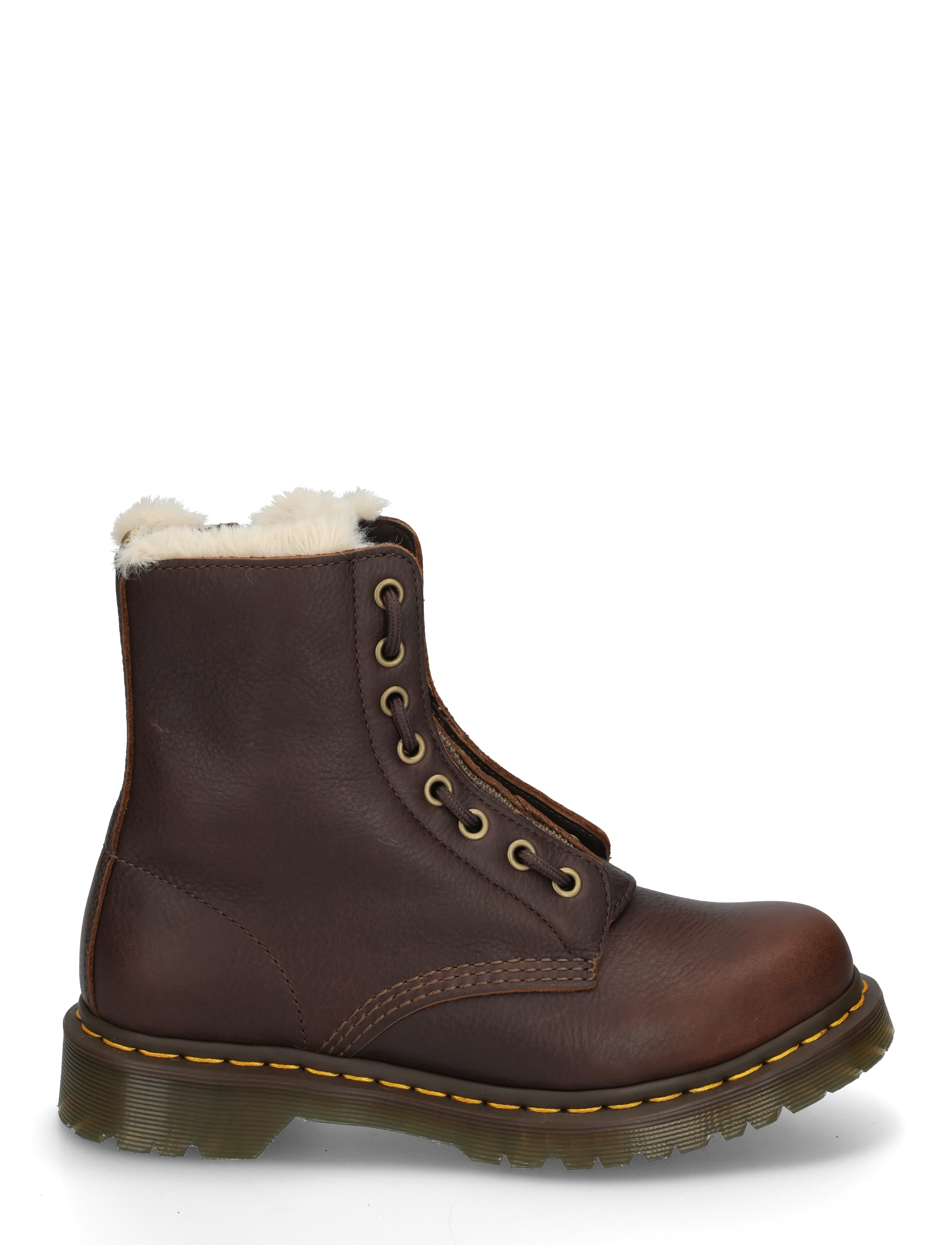 Dr. Martens - 1460 Serena Zip Dark Brown Grizzly - geschnürte stiefel - dark brown - 2