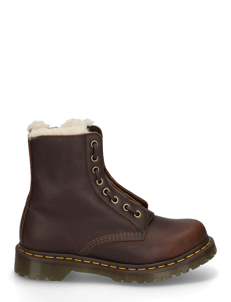 Dr. Martens - 1460 Serena Zip Dark Brown Grizzly - geschnürte stiefel - dark brown - 2
