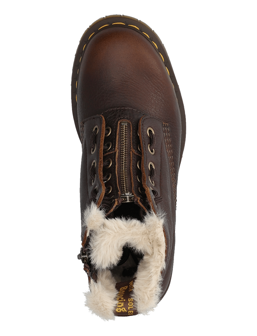 Dr. Martens - 1460 Serena Zip Dark Brown Grizzly - madalad poolsaapad - dark brown - 3