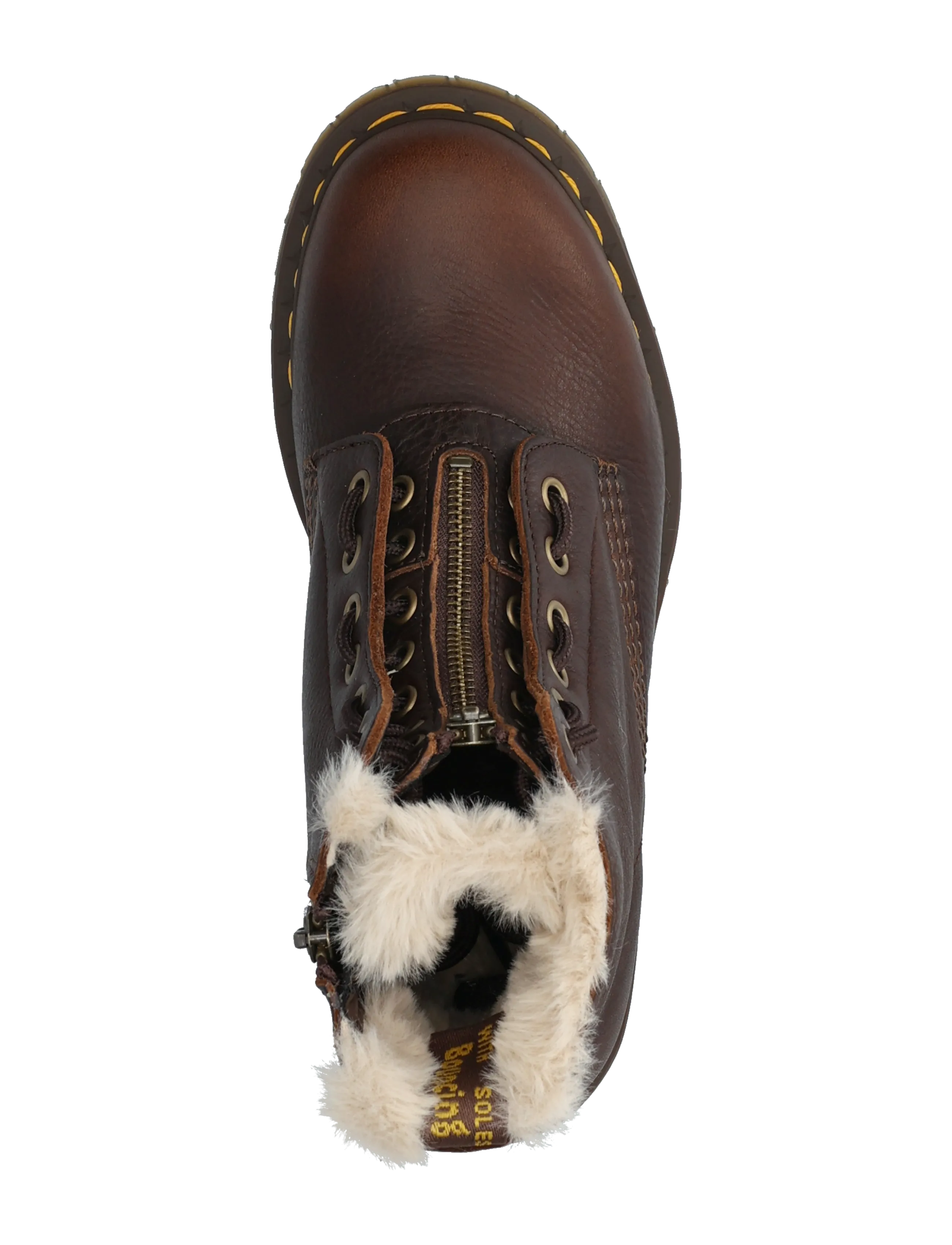 Dr. Martens - 1460 Serena Zip Dark Brown Grizzly - geschnürte stiefel - dark brown - 3