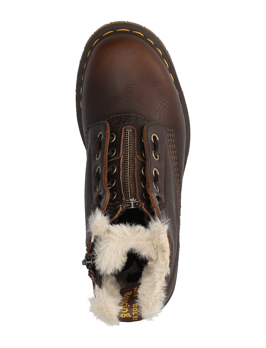 Dr. Martens - 1460 Serena Zip Dark Brown Grizzly - geschnürte stiefel - dark brown - 3