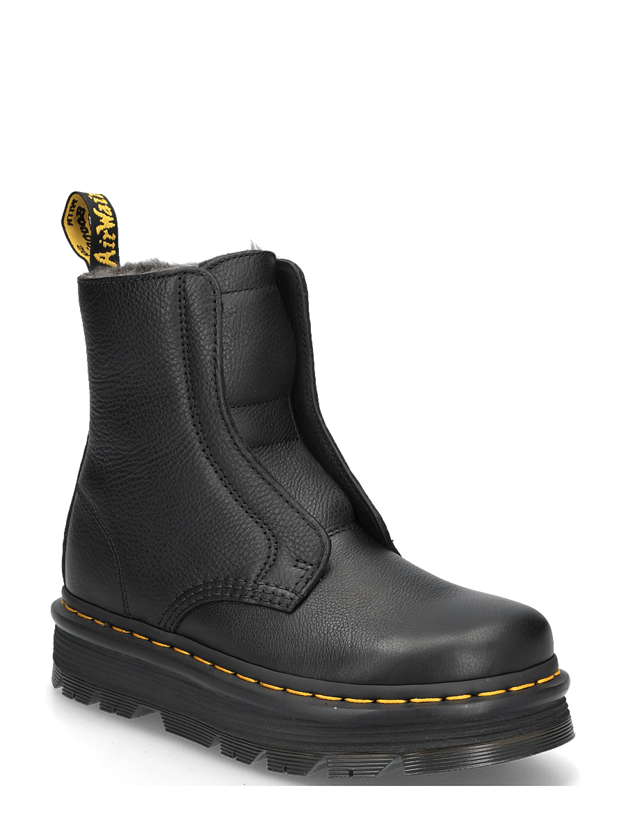 Dr. Martens - Zebzag Laceless Wl Black Pisa - platta ankelboots - black - 0