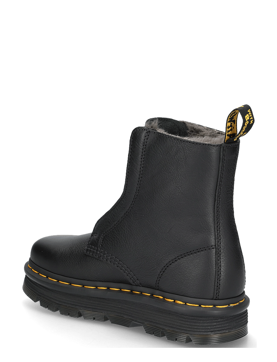 Dr. Martens - Zebzag Laceless Wl Black Pisa - platta ankelboots - black - 1