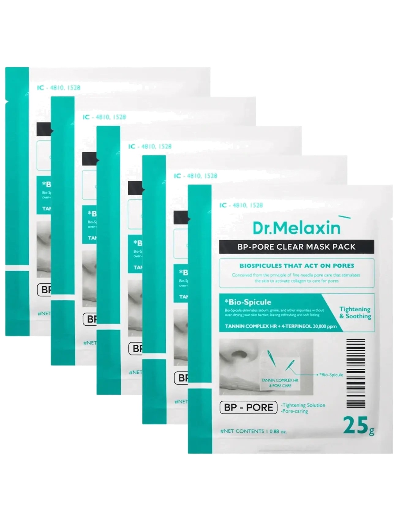 Dr. Melaxin BP Pore Clear Facial Mask (5 pcs.) - Nyheter - CLEAR / undefined
