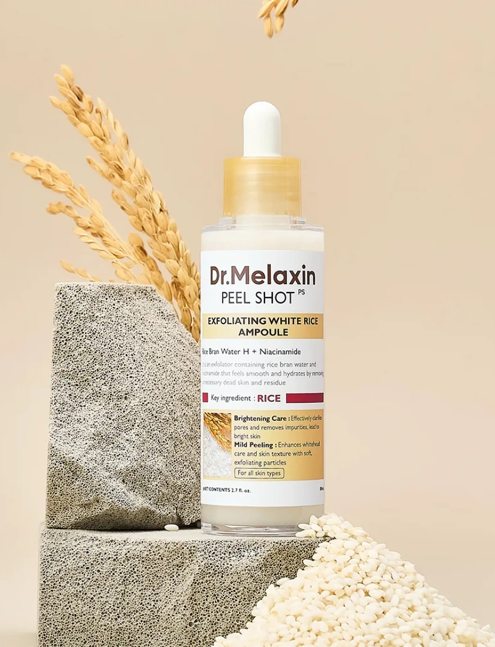 Dr. Melaxin Dr. Melaxin - Peel Shot Exfoliating White Rice Ampoule, 80 ml, Nude, Ansigt > Peelings, Dame