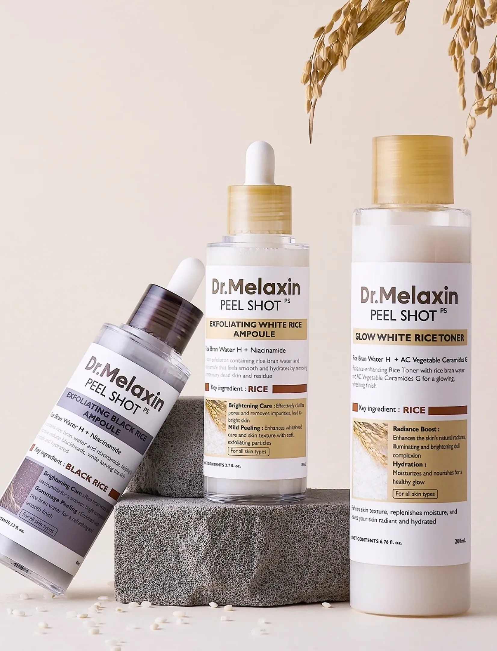 Dr. Melaxin Peel Shot Glow White Rice Toner, 150 ml, Nude, Tonere > Eksfolierende Tonere, Dame