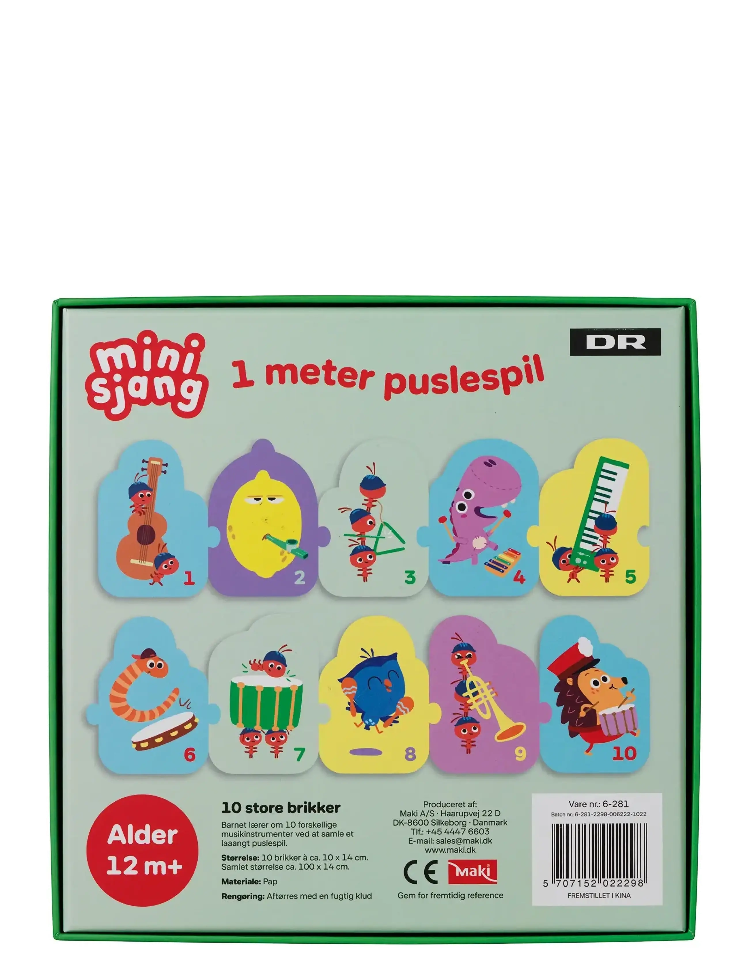 DR - DR Børste 1 meter Puslespil, 10 brikker - klassiset palapelit - multi - 3