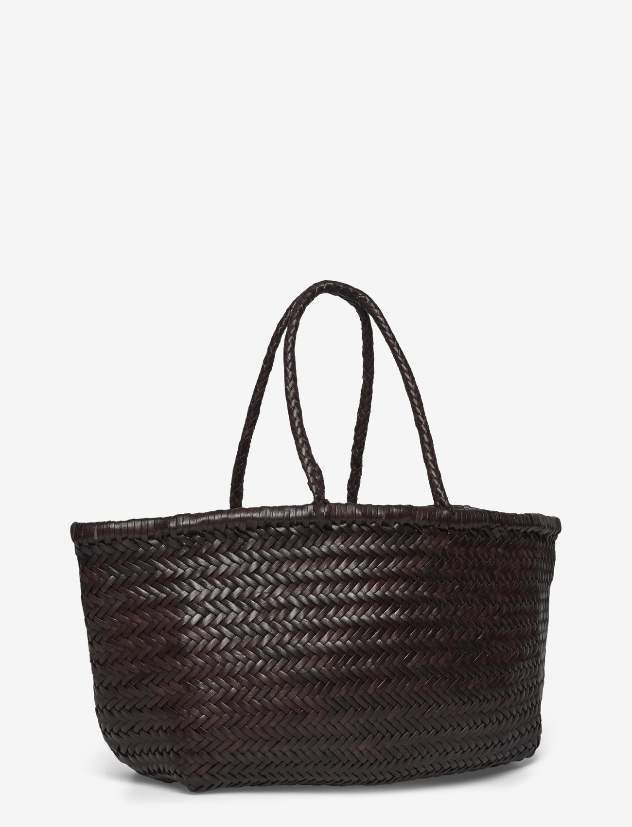 Dragon Diffusion - Triple Jump Big Woven Leather Tote Bag - dark brown - 2