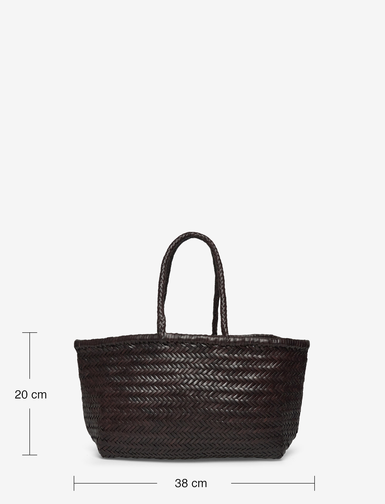 Dragon Diffusion - Triple Jump Big Woven Leather Tote Bag - dark brown - 3