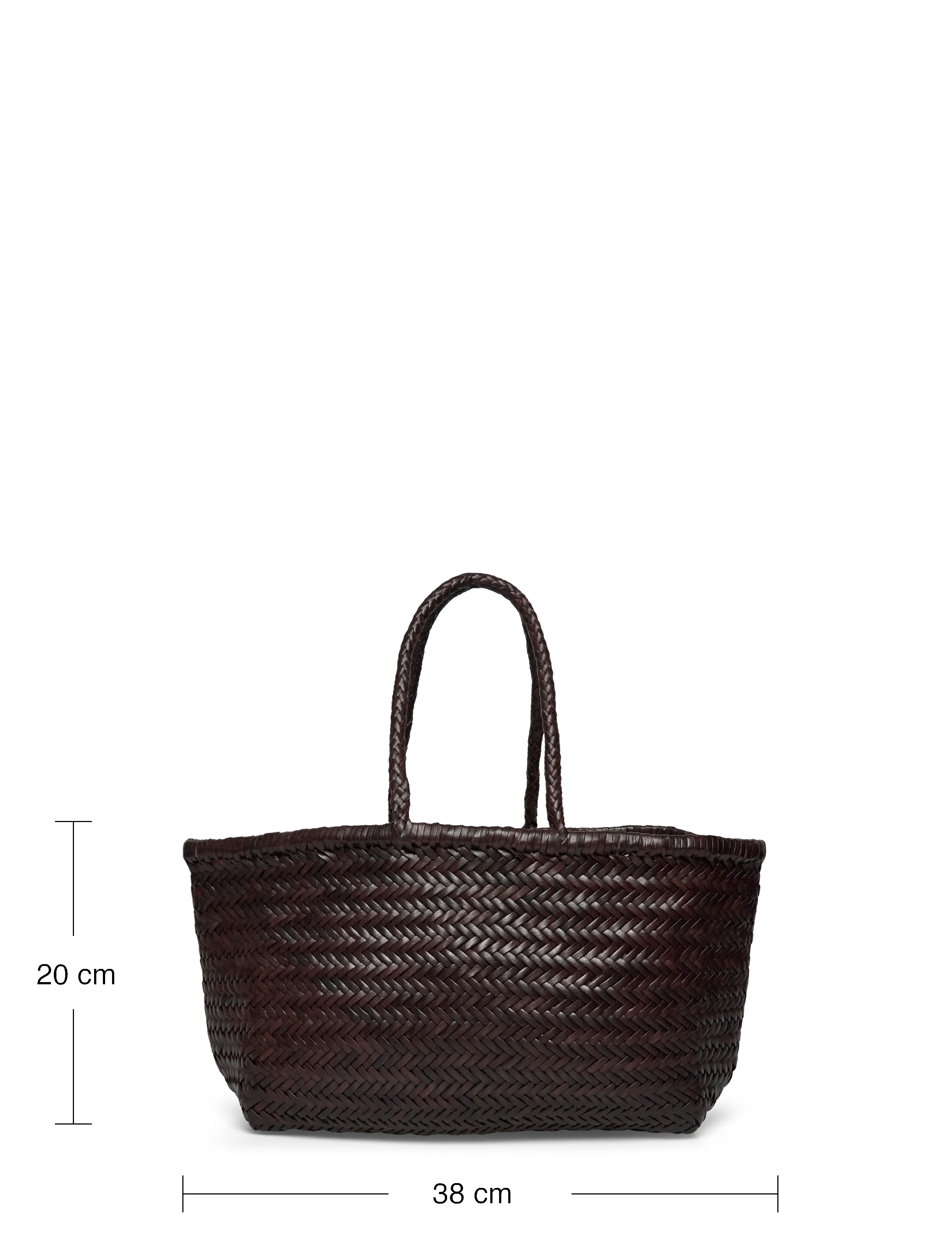 Dragon Diffusion - Triple Jump Big Woven Leather Tote Bag - dark brown - 3