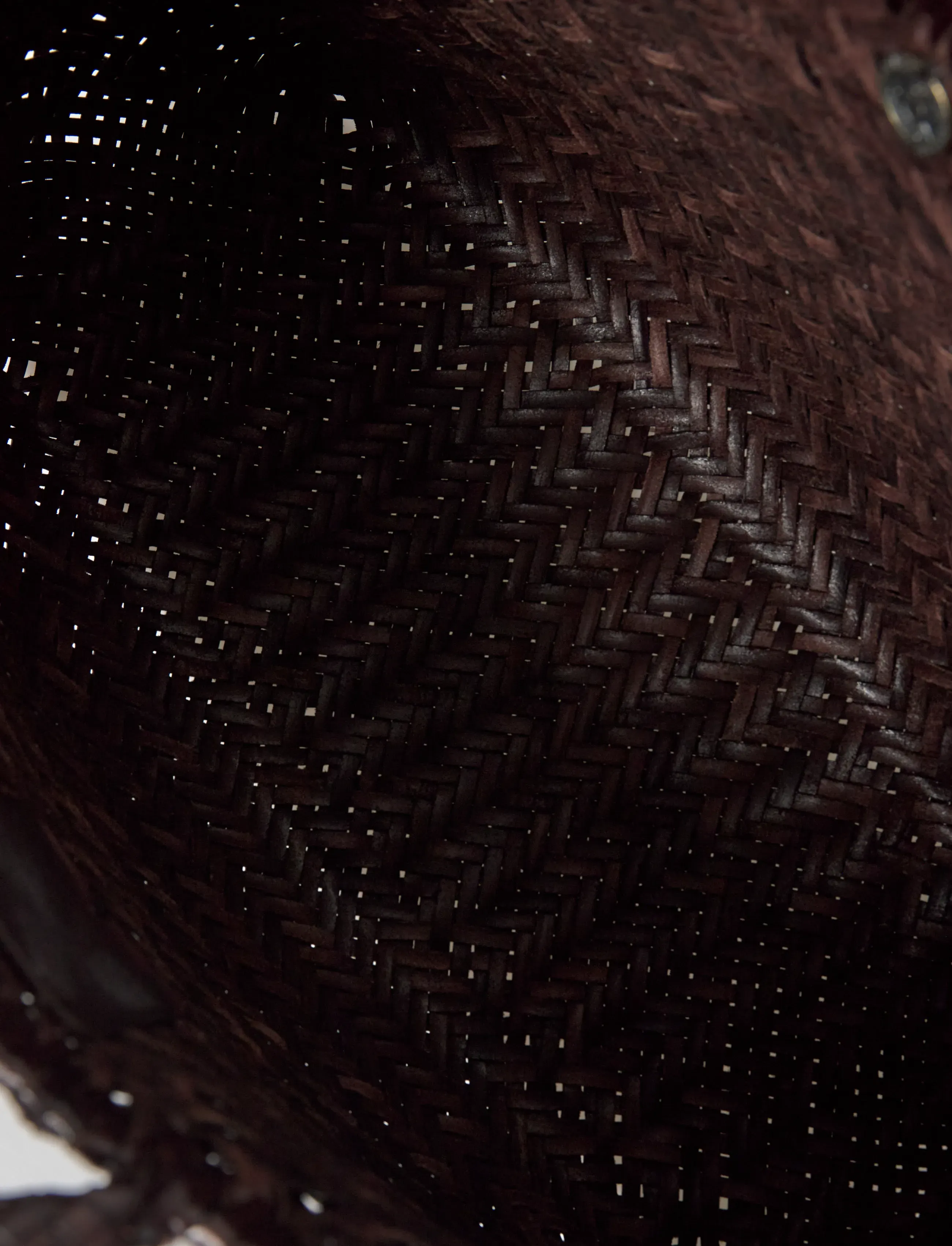 Dragon Diffusion - Triple Jump Big Woven Leather Tote Bag - dark brown - 4