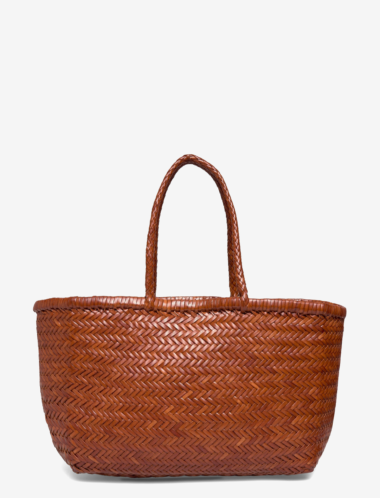 Dragon Diffusion - Triple Jump Big Woven Leather Tote Bag - shoppingväskor - brown - 0