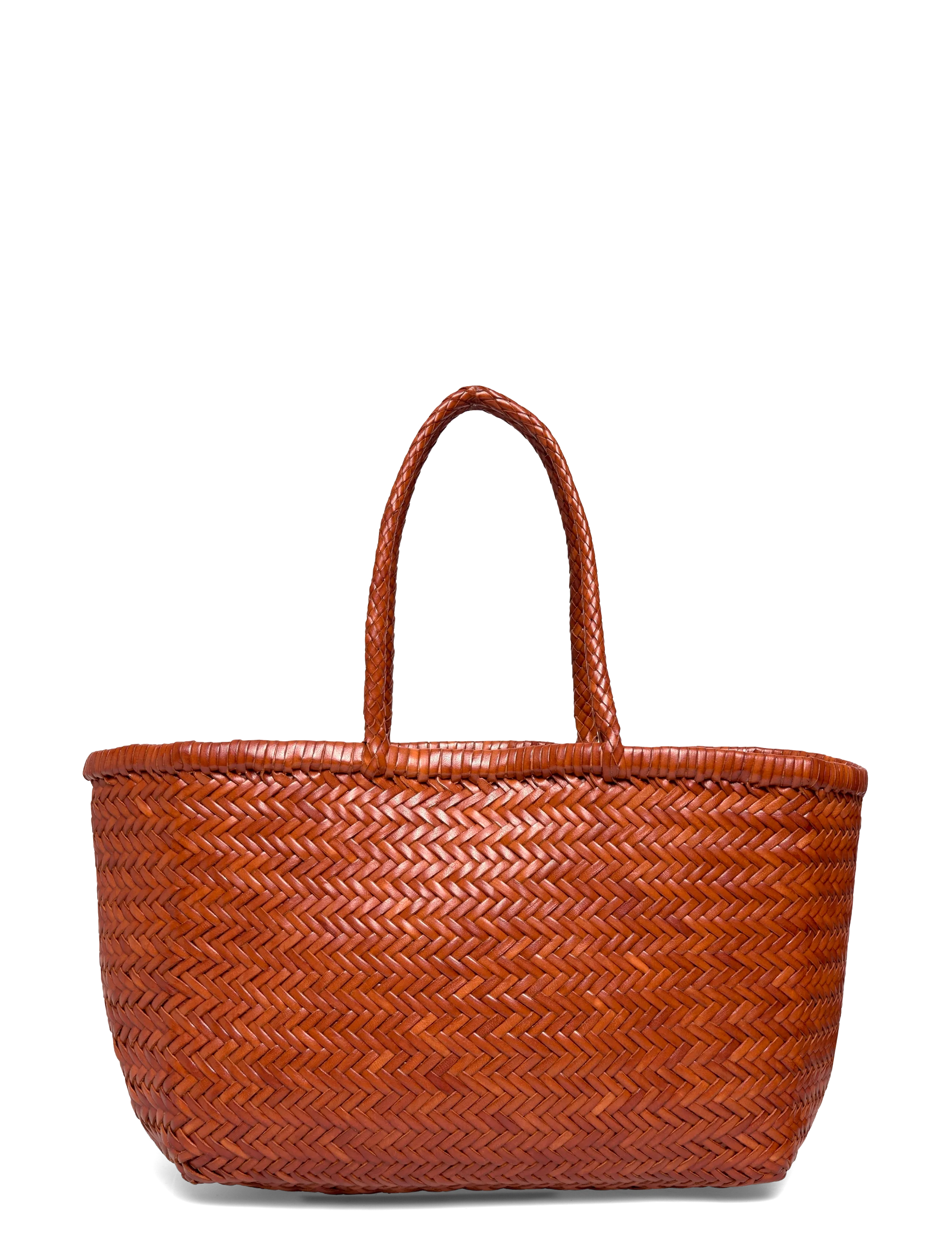 Dragon Diffusion Triple Jump Big Woven Leather Tote Bag - Kampaania - BROWN / brown