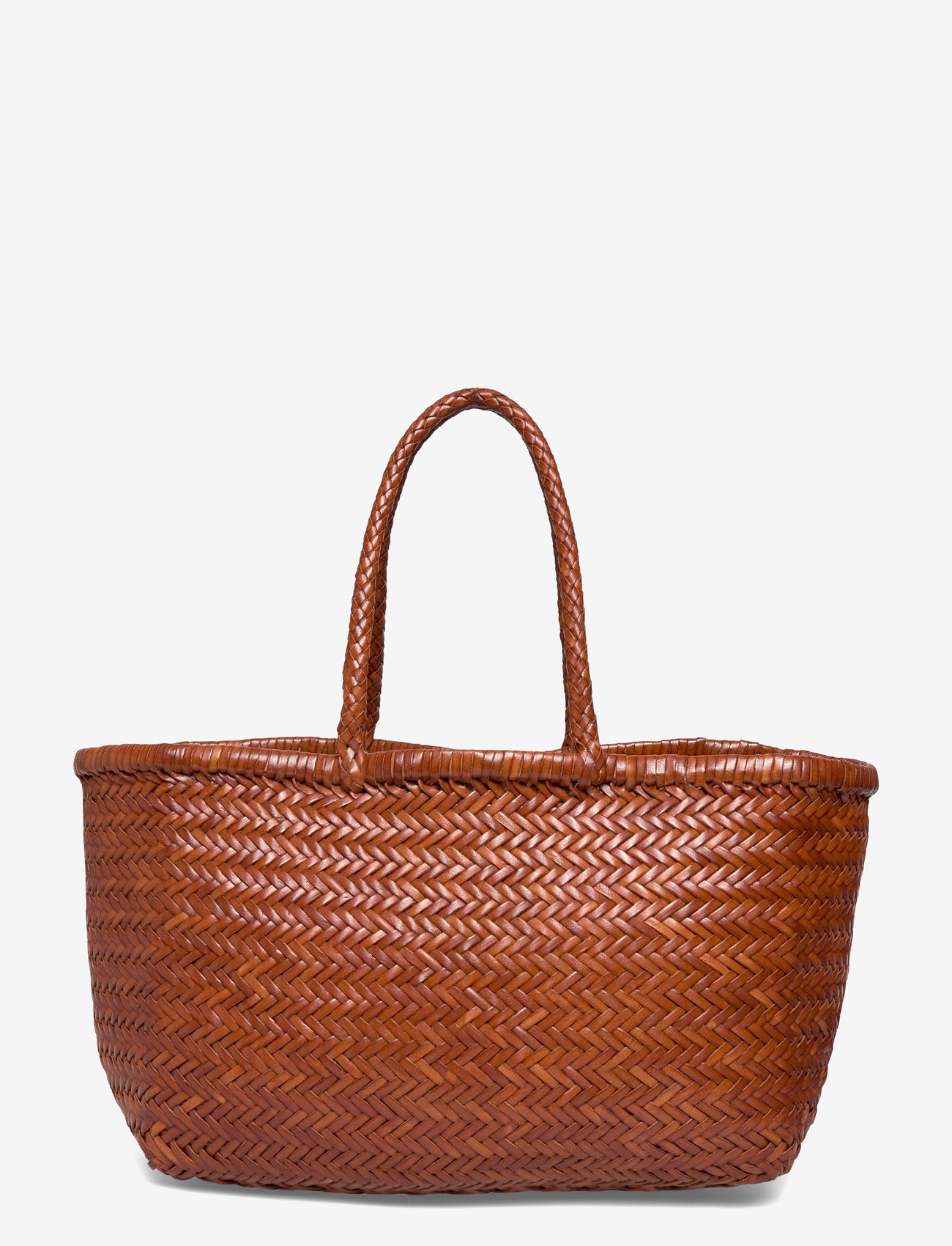 Dragon Diffusion - Triple Jump Big Woven Leather Tote Bag - shoppingväskor - brown - 1