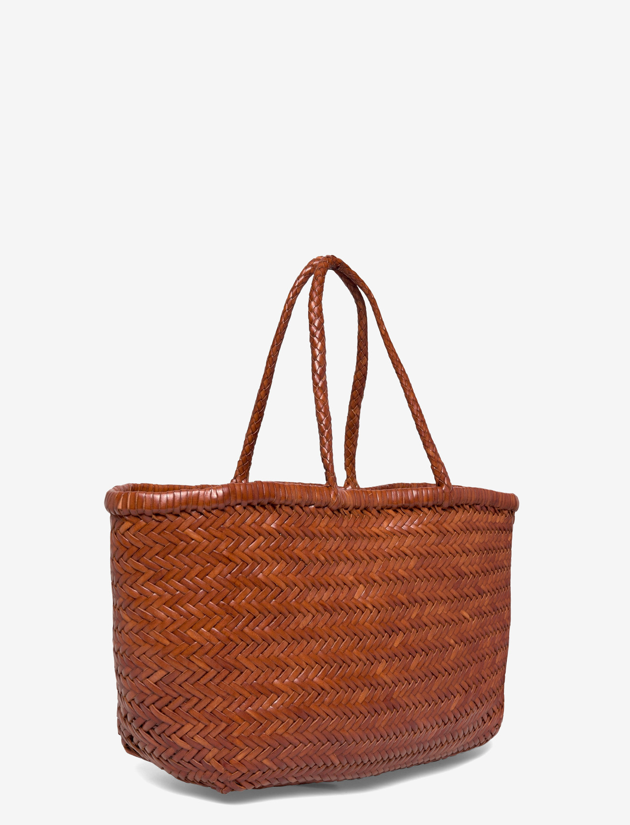 Dragon Diffusion - Triple Jump Big Woven Leather Tote Bag - shoppingväskor - brown - 2