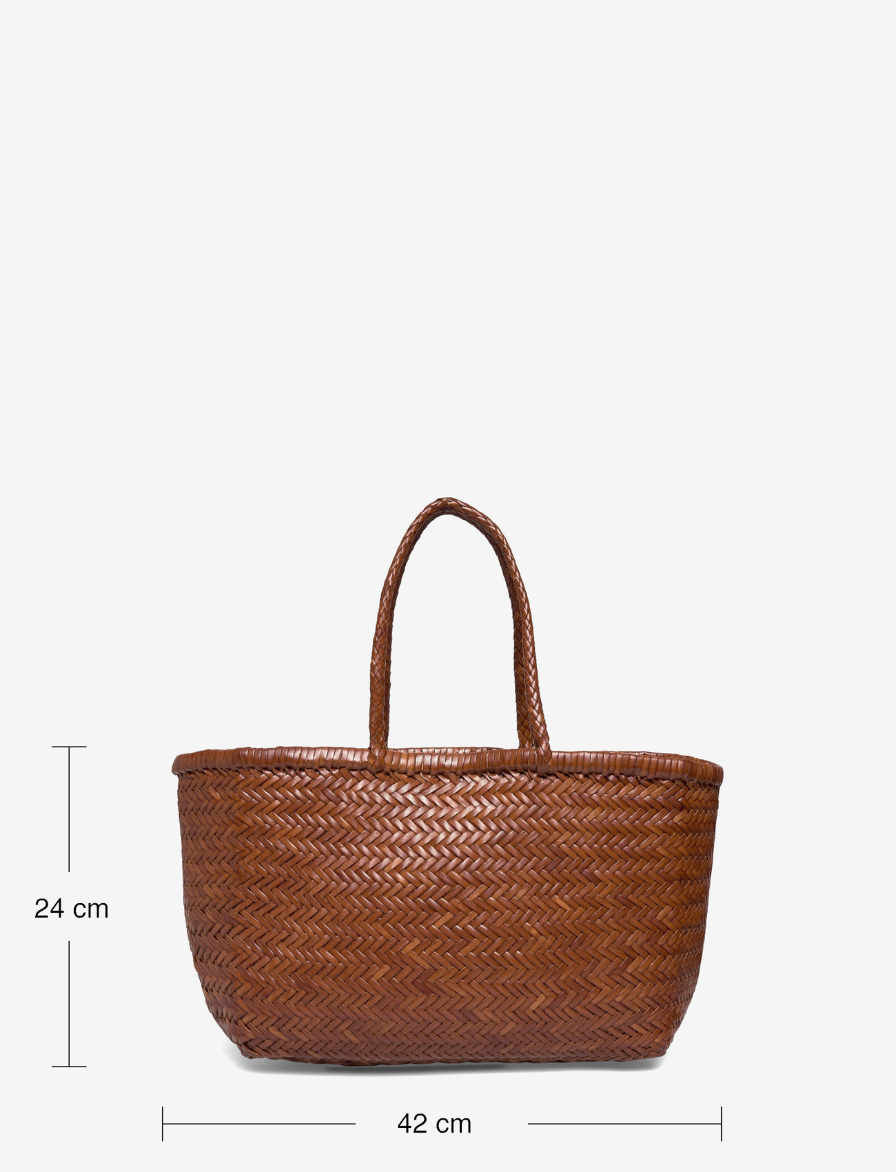 Dragon Diffusion - Triple Jump Big Woven Leather Tote Bag - shoppingväskor - brown - 3