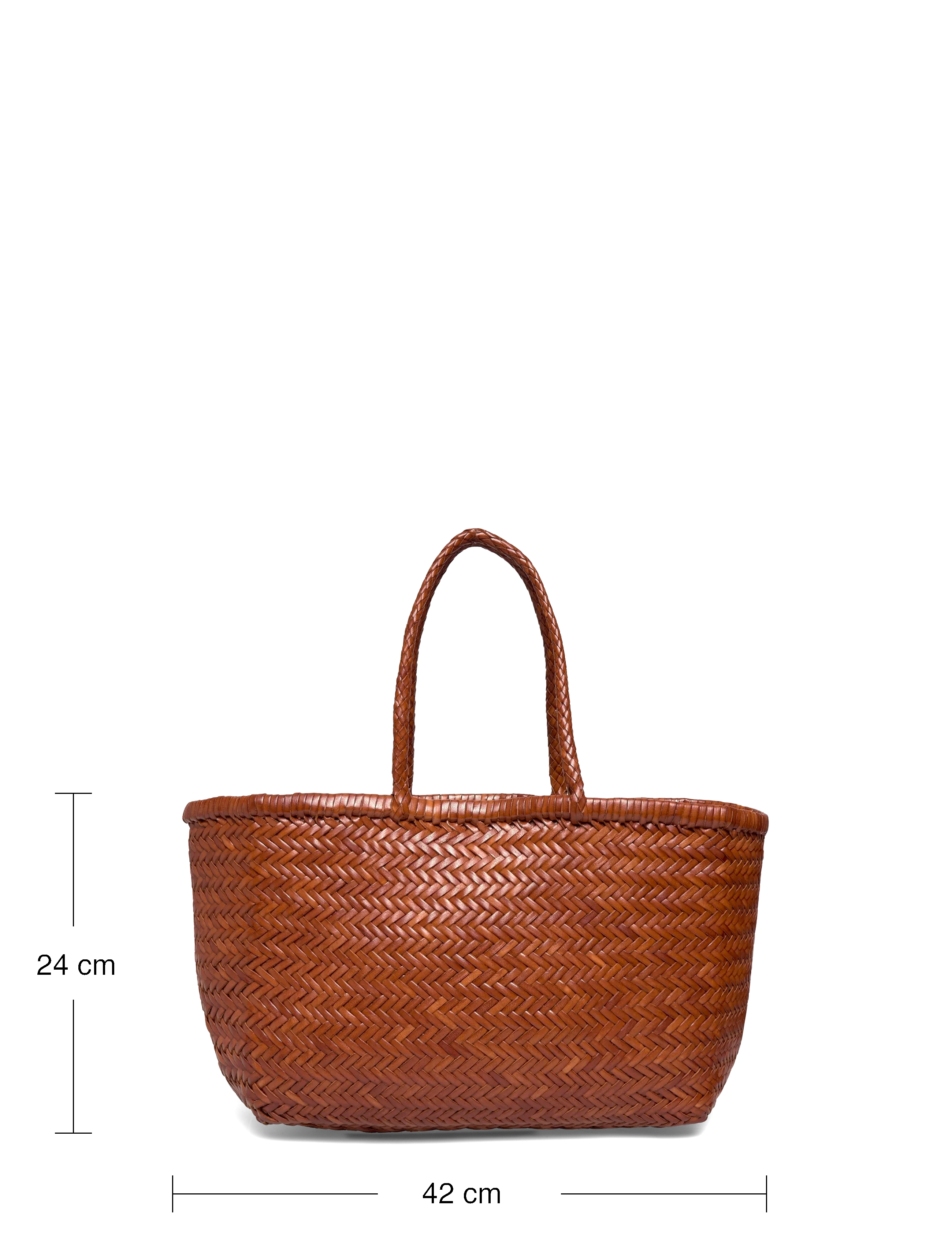 Dragon Diffusion - Triple Jump Big Woven Leather Tote Bag - tote bags - tan - 3