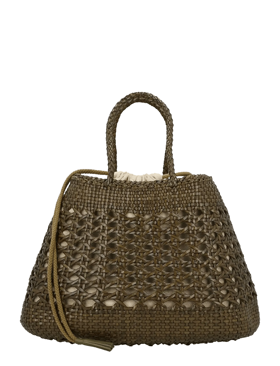 Dragon Diffusion - Santa Cano woven leather tote bag - besondere anlässe - green - 0