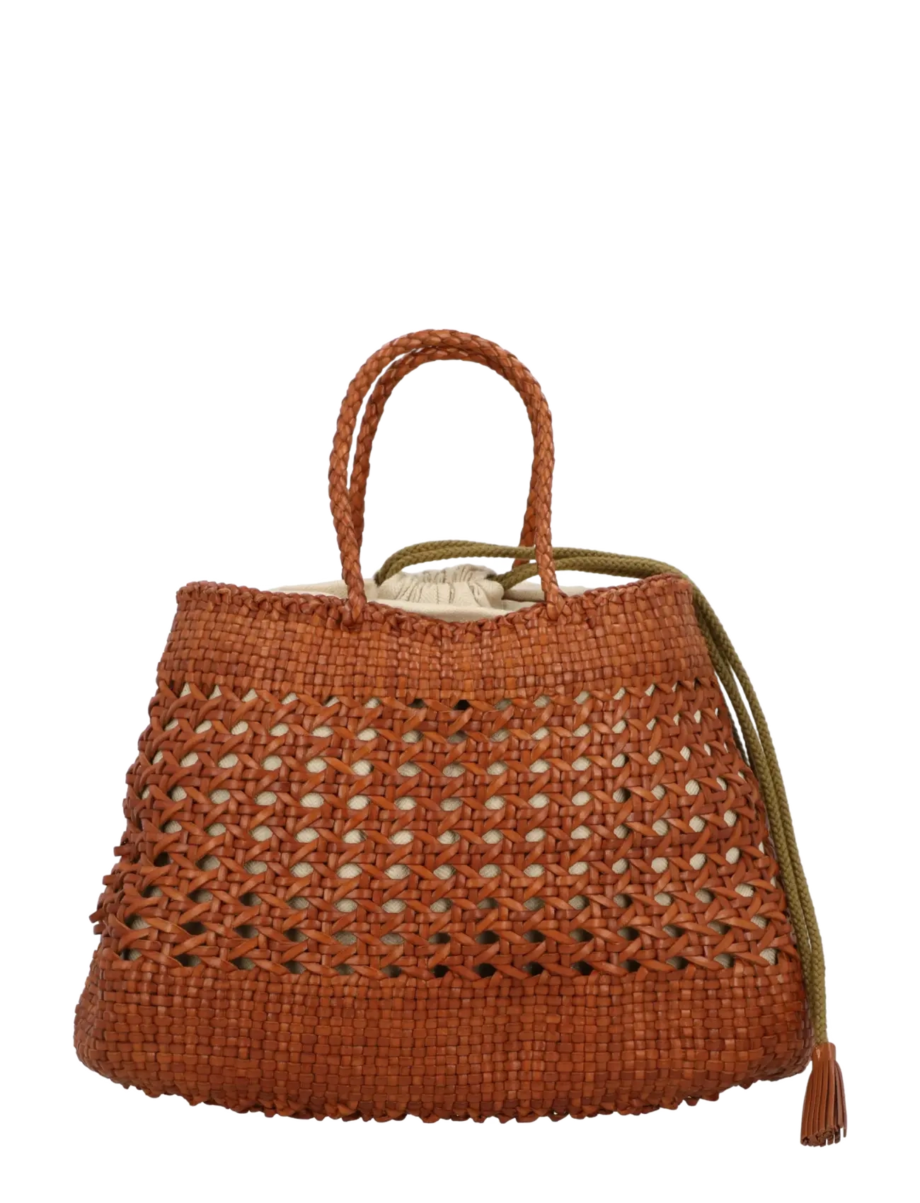 Dragon Diffusion Santa Cano Woven Leather Tote Bag, One Size, Bags, Braun - Top Handle Frauen