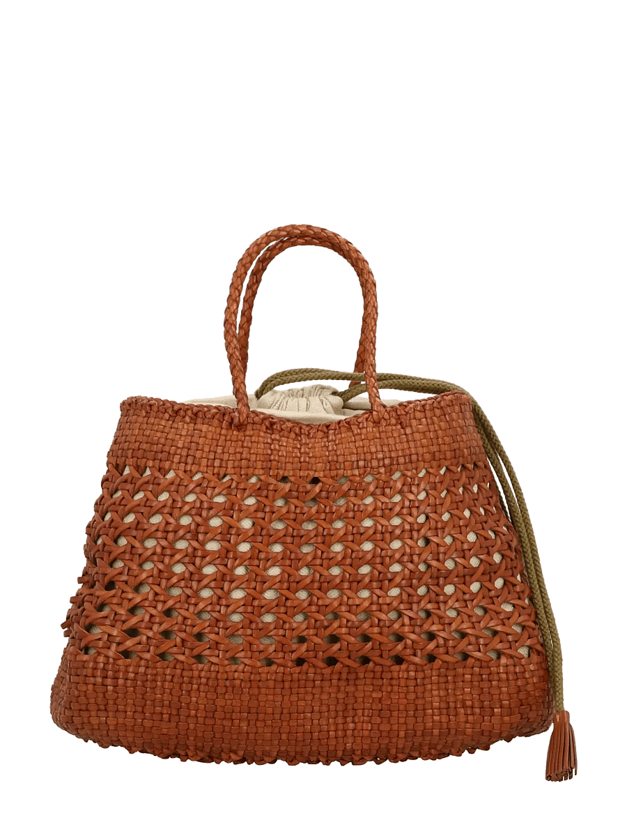 Dragon Diffusion - Santa Cano woven leather tote bag - tan - 0