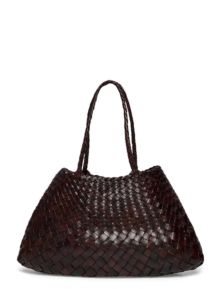 Dragon Diffusion - Santa Croce Big woven leather tote - shopper - dark brown - 0