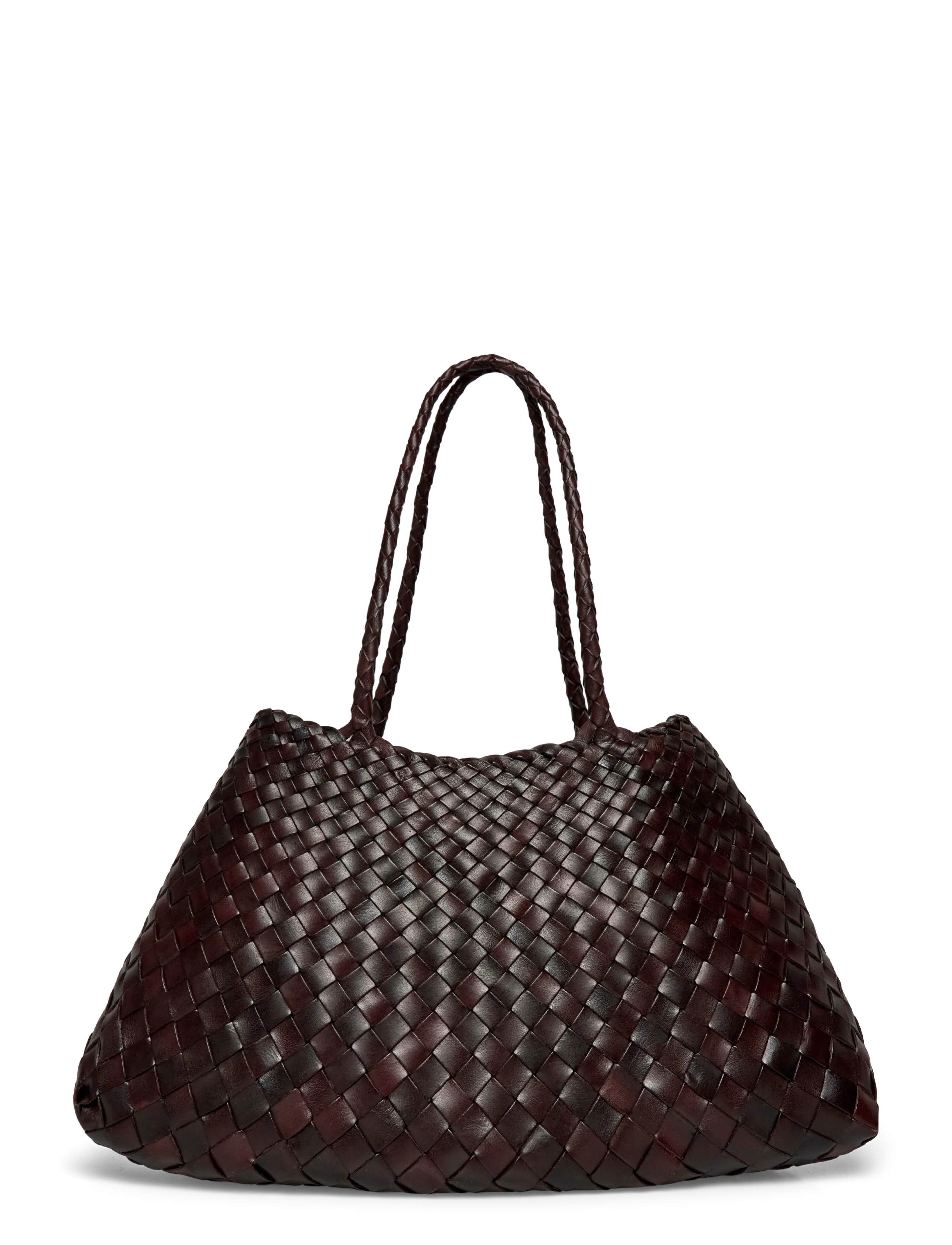 Dragon Diffusion - Santa Croce Big woven leather tote - shoppingväskor - dark brown - 1