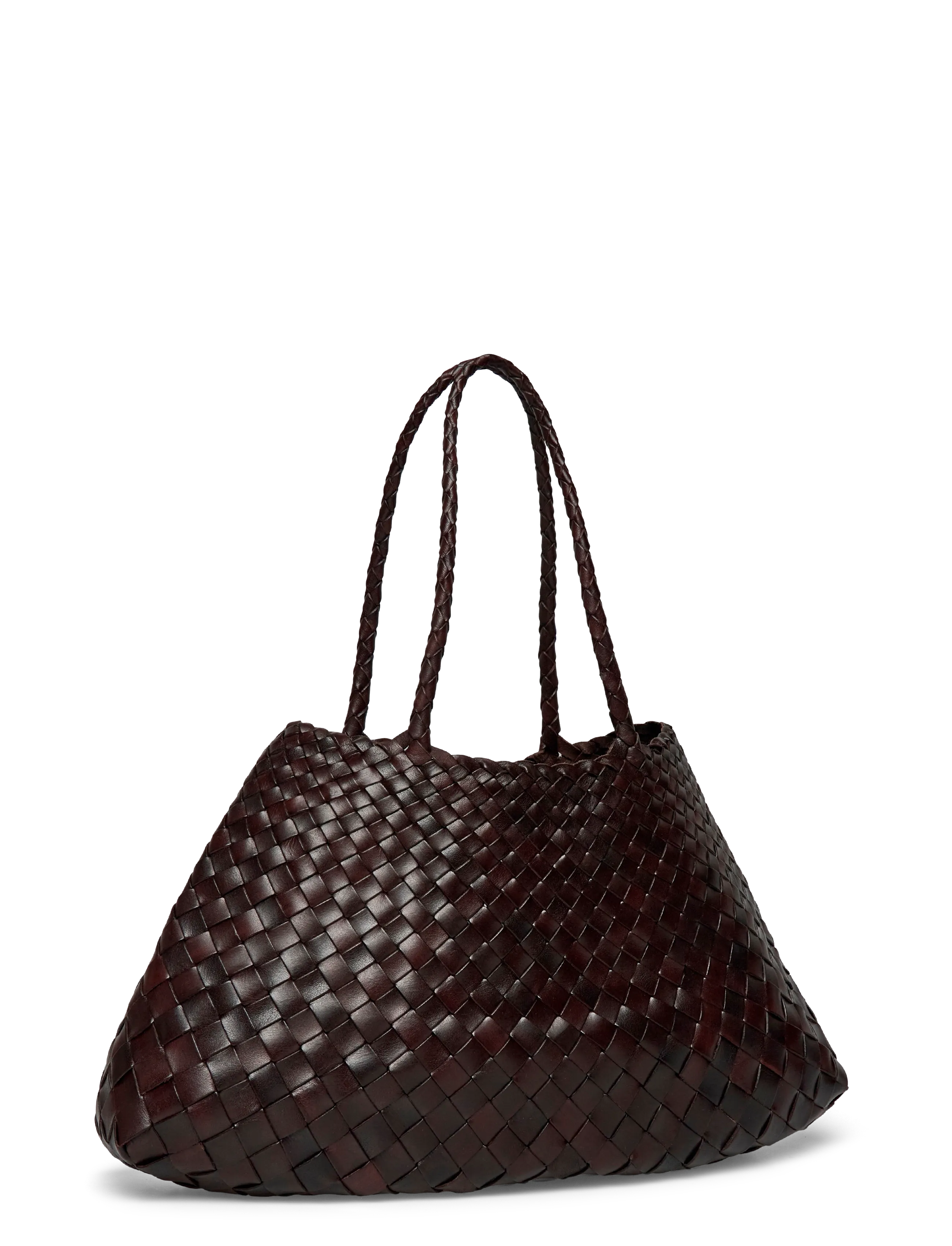 Dragon Diffusion - Santa Croce Big woven leather tote - shoppingväskor - dark brown - 2