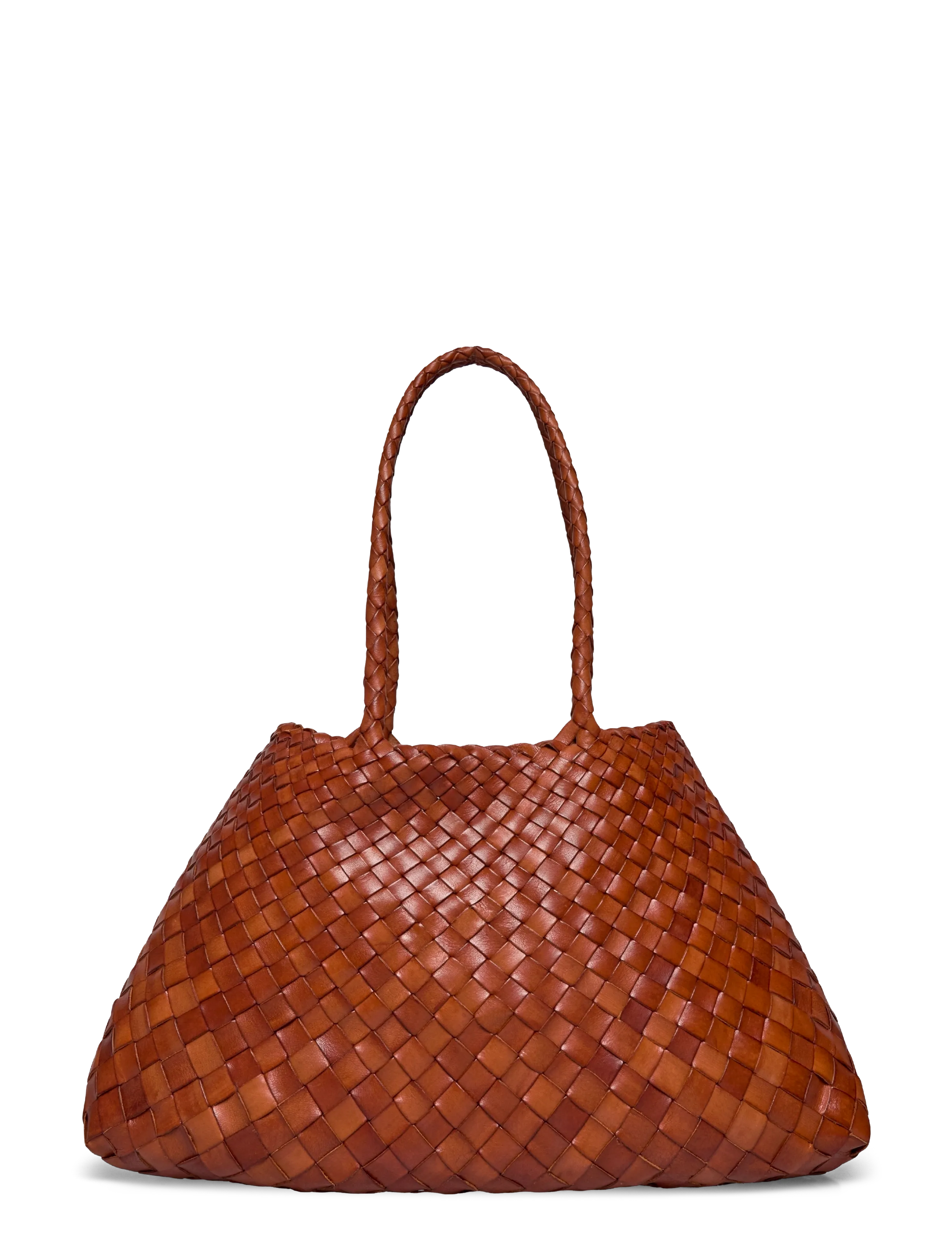 Dragon Diffusion Santa Croce Big woven leather tote - Tasker - TAN / brown