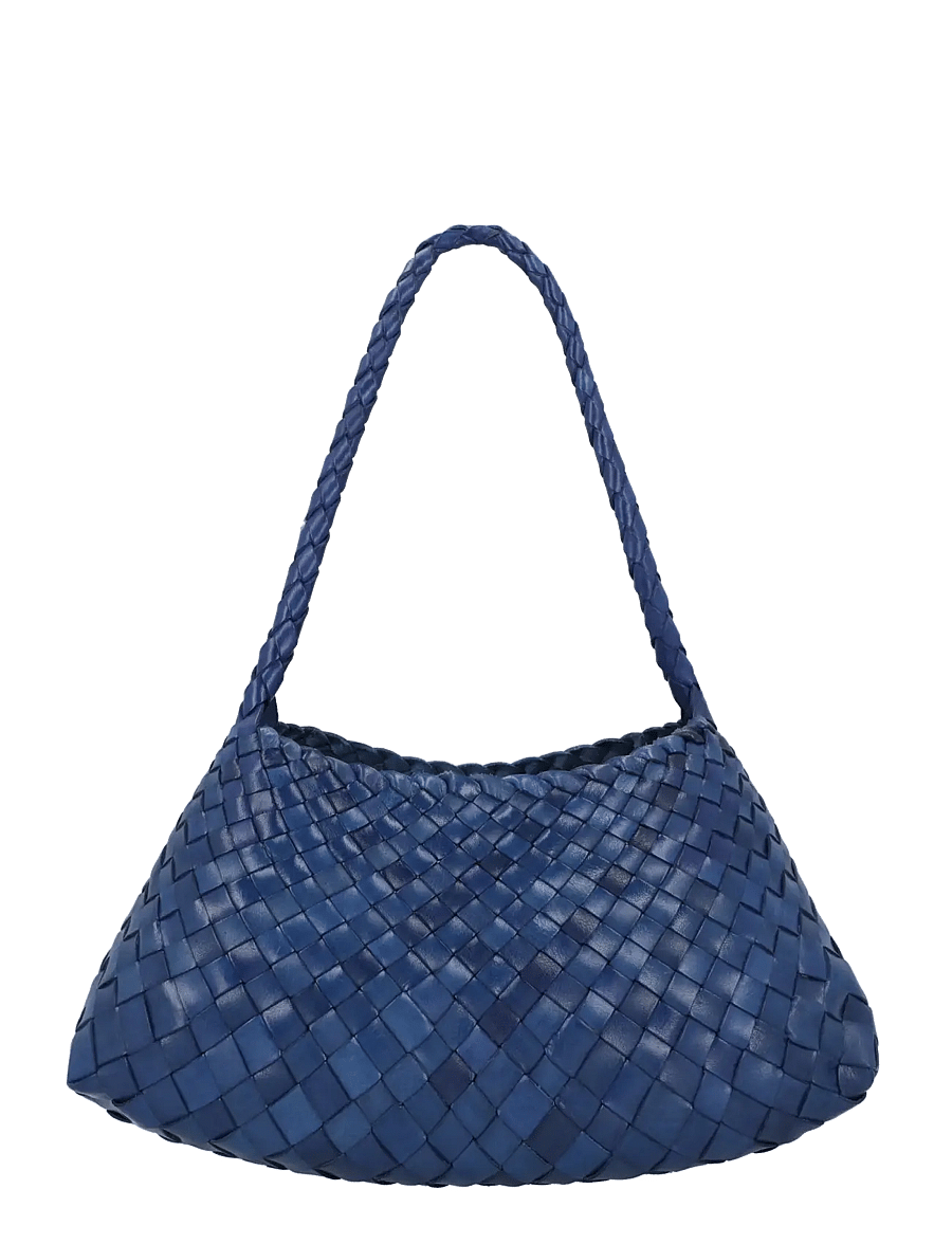 Dragon Diffusion - Rosanna handwoven leather bag - schultertaschen - blue - 0