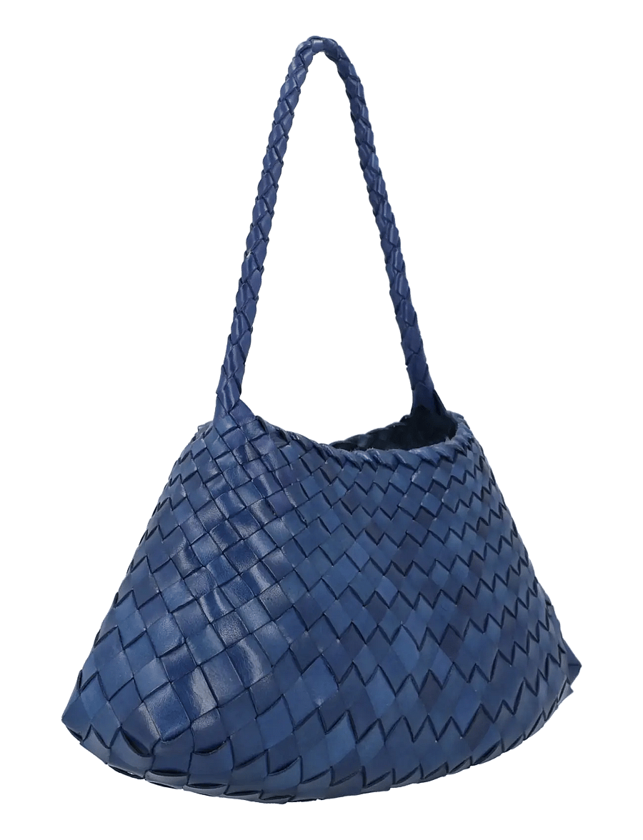 Dragon Diffusion - Rosanna handwoven leather bag - schultertaschen - blue - 1