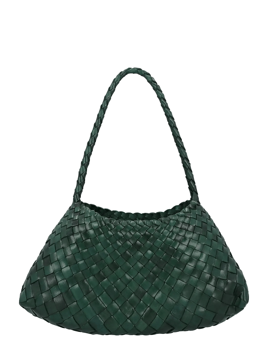 Dragon Diffusion - Rosanna handwoven leather bag - schultertaschen - green - 0