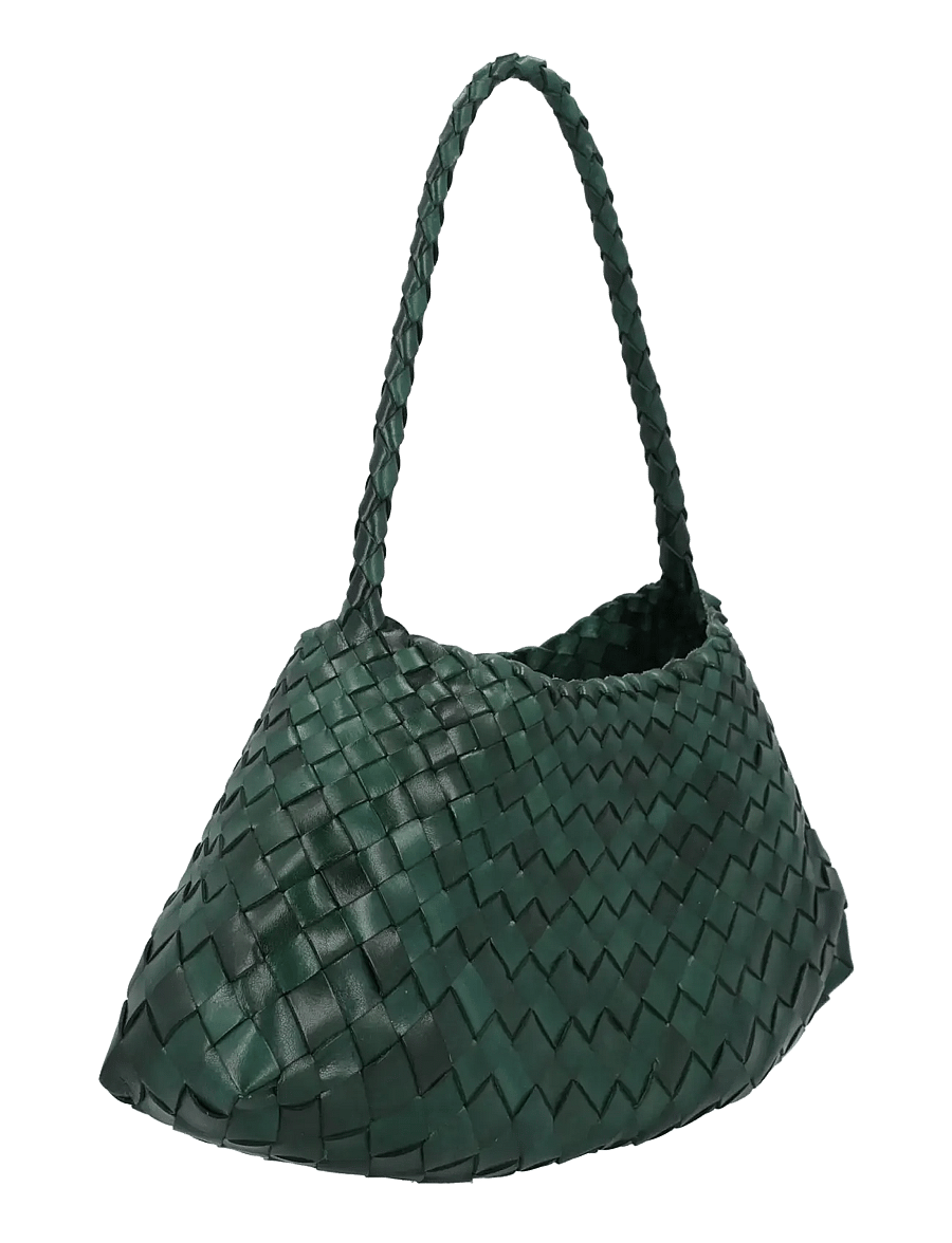 Dragon Diffusion - Rosanna handwoven leather bag - schultertaschen - green - 1