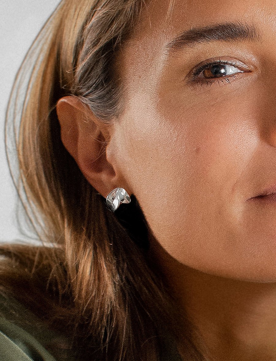 Drakenberg Sjölin - Botanica double studs - stud earrings - sterling silver - 0