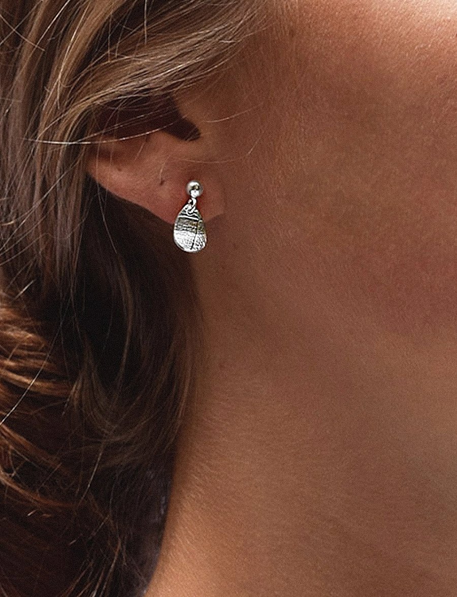 Drakenberg Sjölin - Leaf drop studs - naastkõrvarõngad - sterling silver - 0