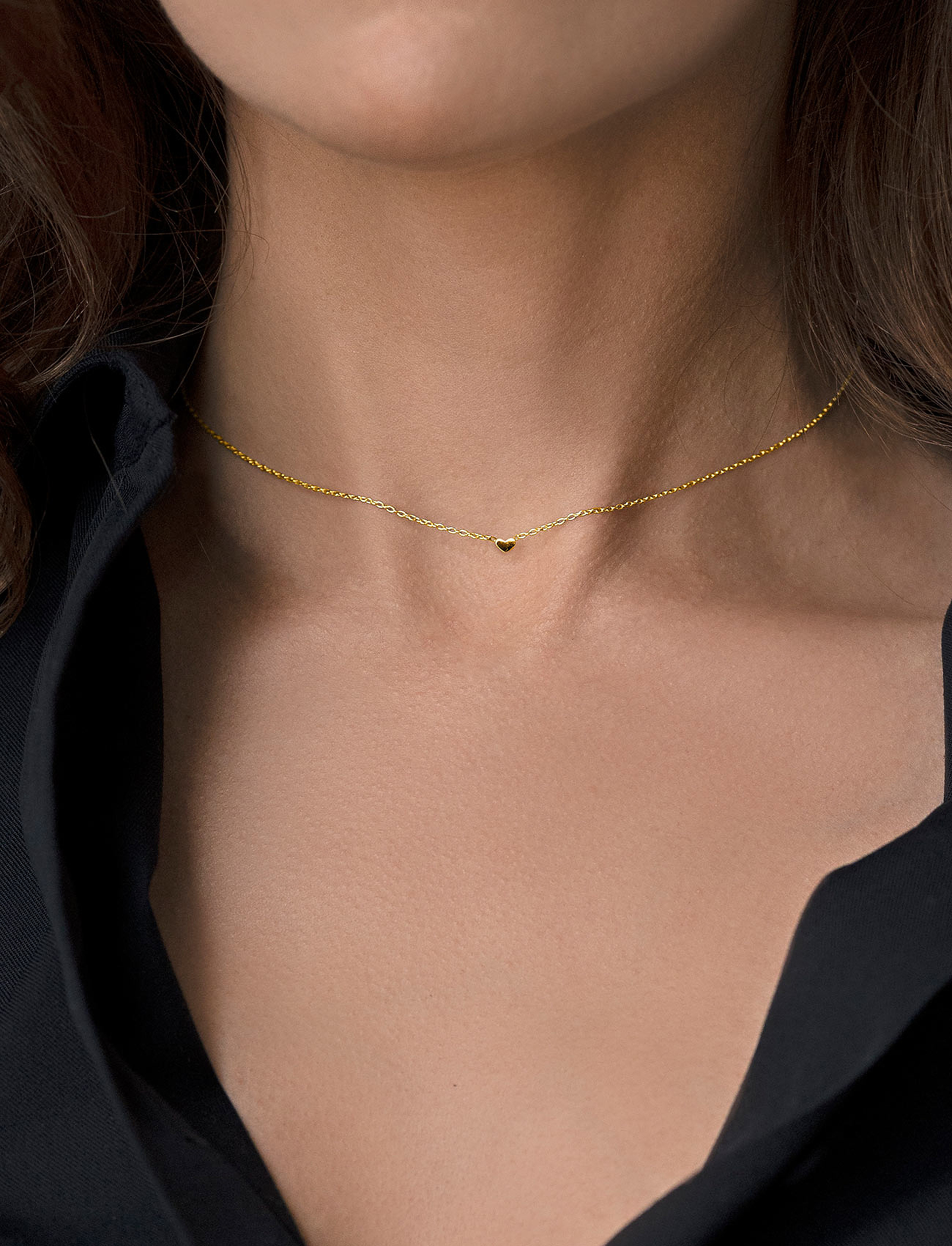 Drakenberg Sjölin Loving Heart Drop Necklace, One Size, Necklaces, Gold - Dainty Frauen