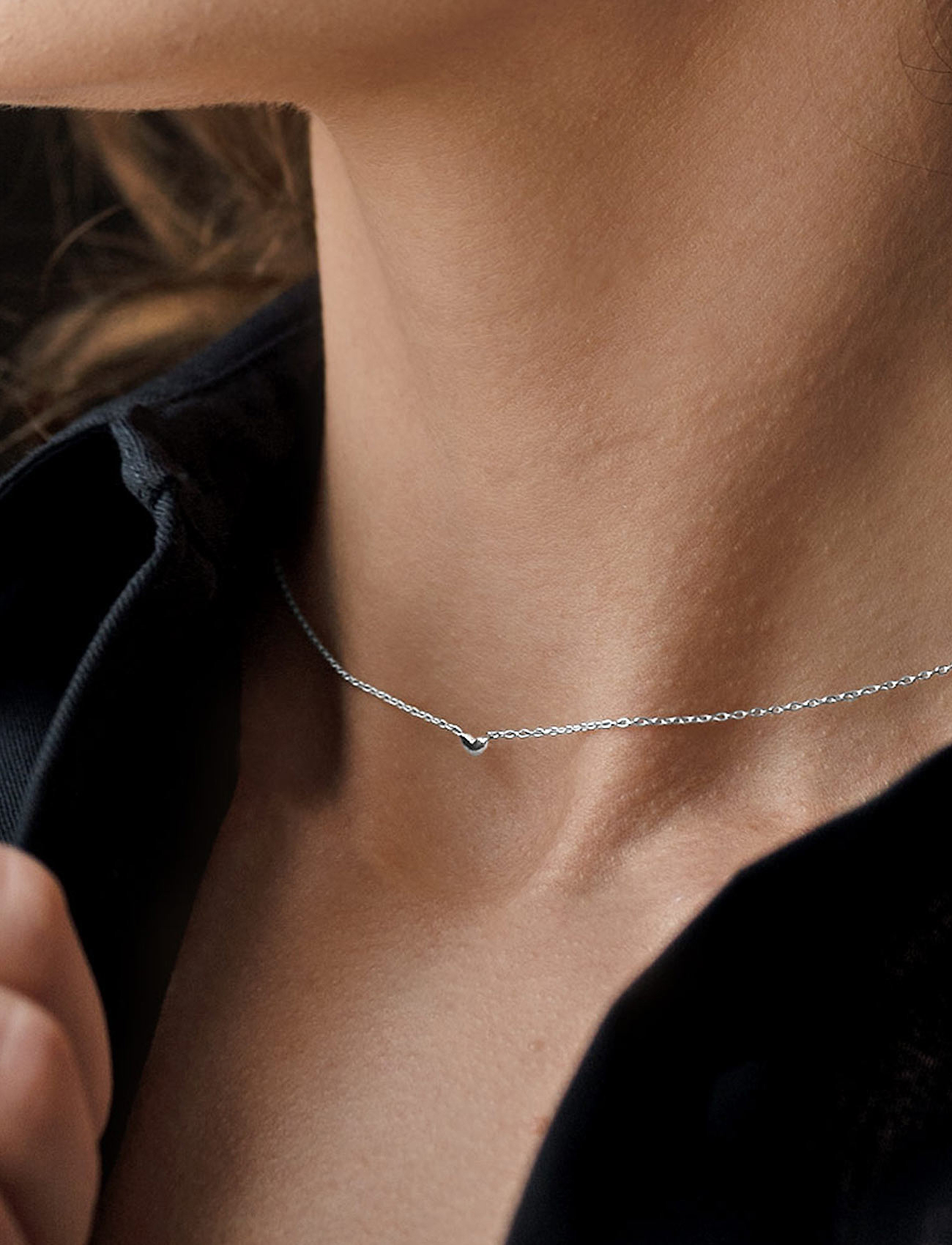 Drakenberg Sjölin Loving Heart Drop Necklace, One Size, Necklaces, Silber - Dainty Frauen