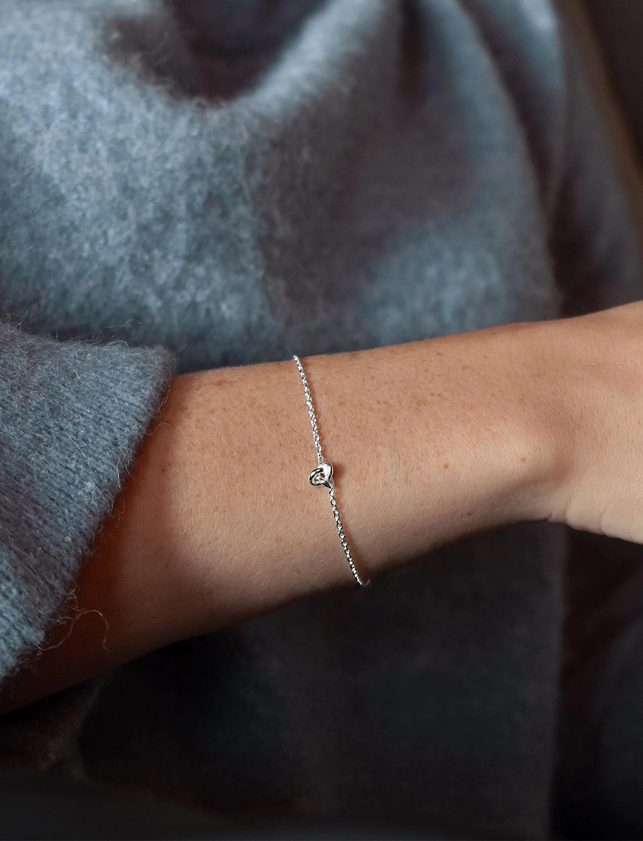 Drakenberg Sjölin Le Knot Drop Bracelet, One Size, Silver, Armbånd > Kædearmbånd, Dame