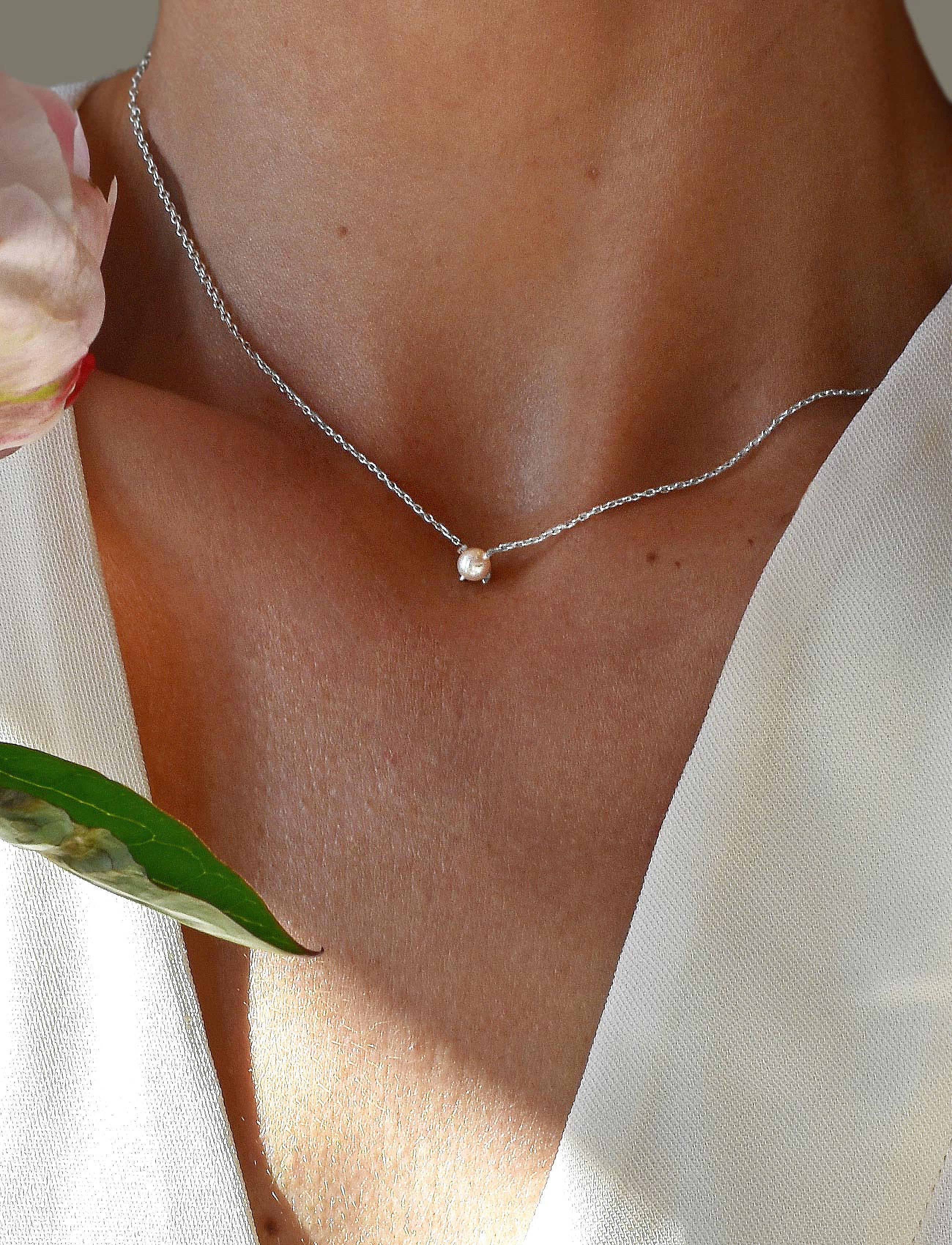 Drakenberg Sjölin Petite Pearl Necklace, One Size, Necklaces, Silber - Dainty Frauen