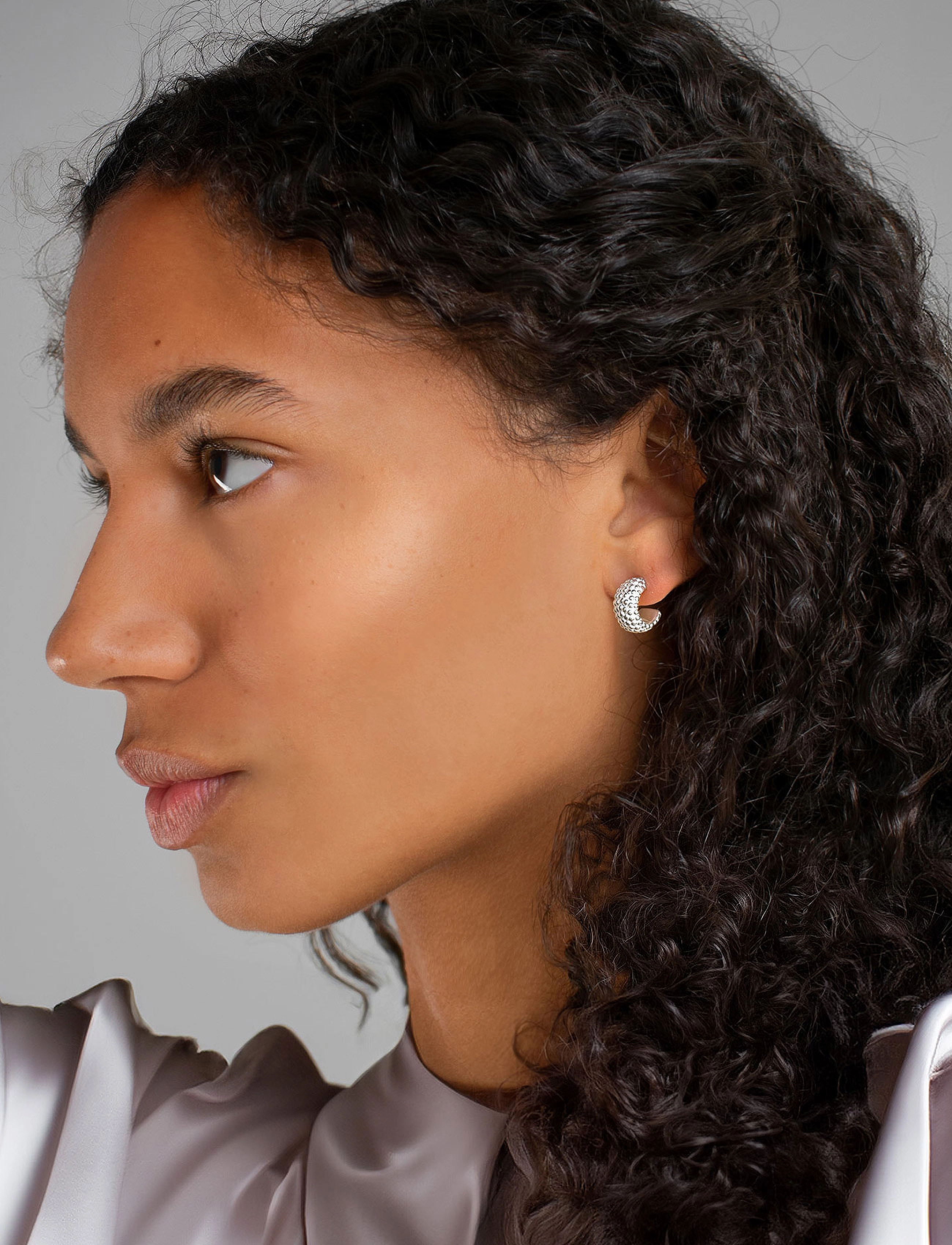 Drakenberg Sjölin Stardust Medium Hoops, One Size, Silver, Øreringe > Creoler, Dame