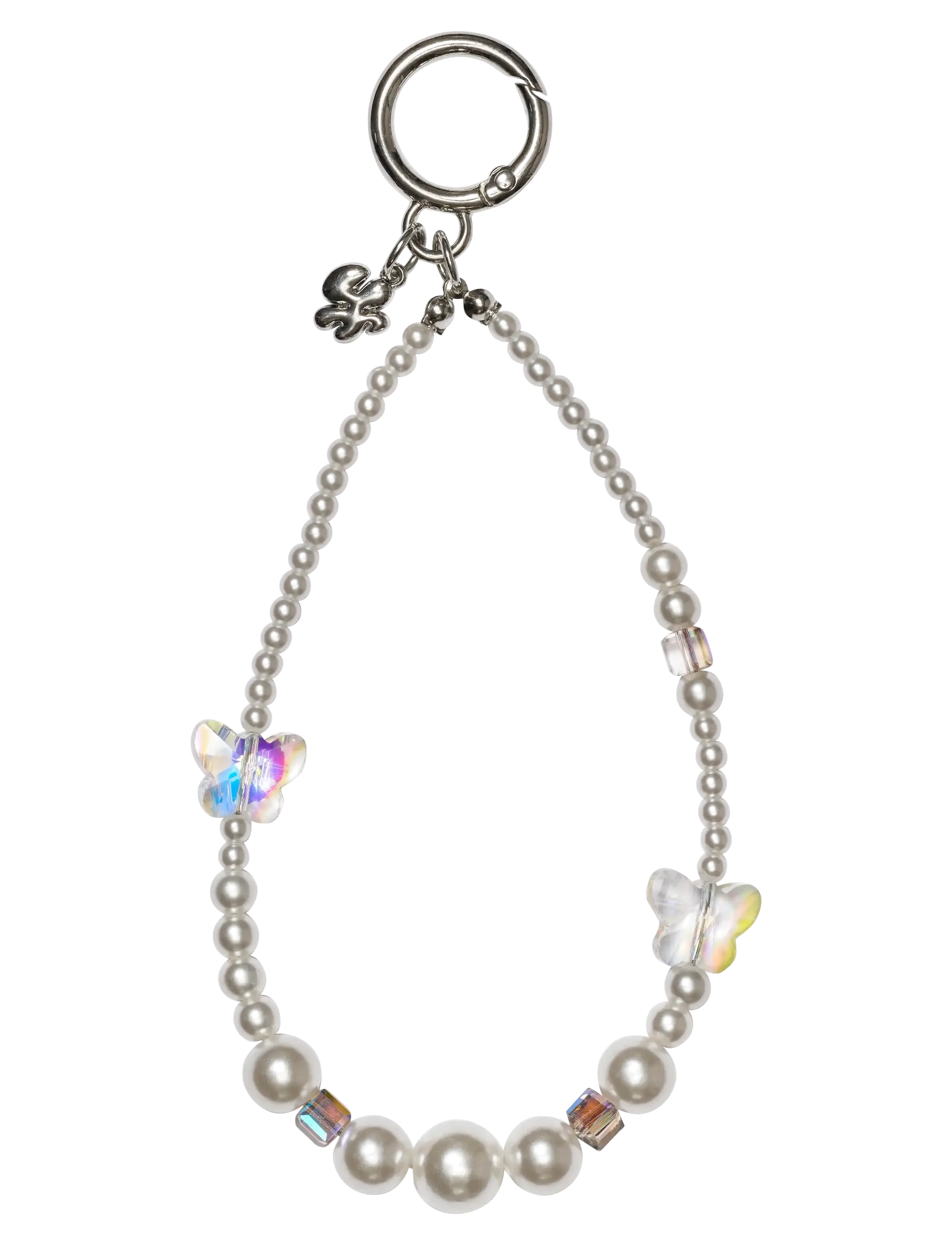 DRM-LND Bracelet White Butterfly, One Size, Mobile Accessories, Weiß - Phone Jewellry, Kinder