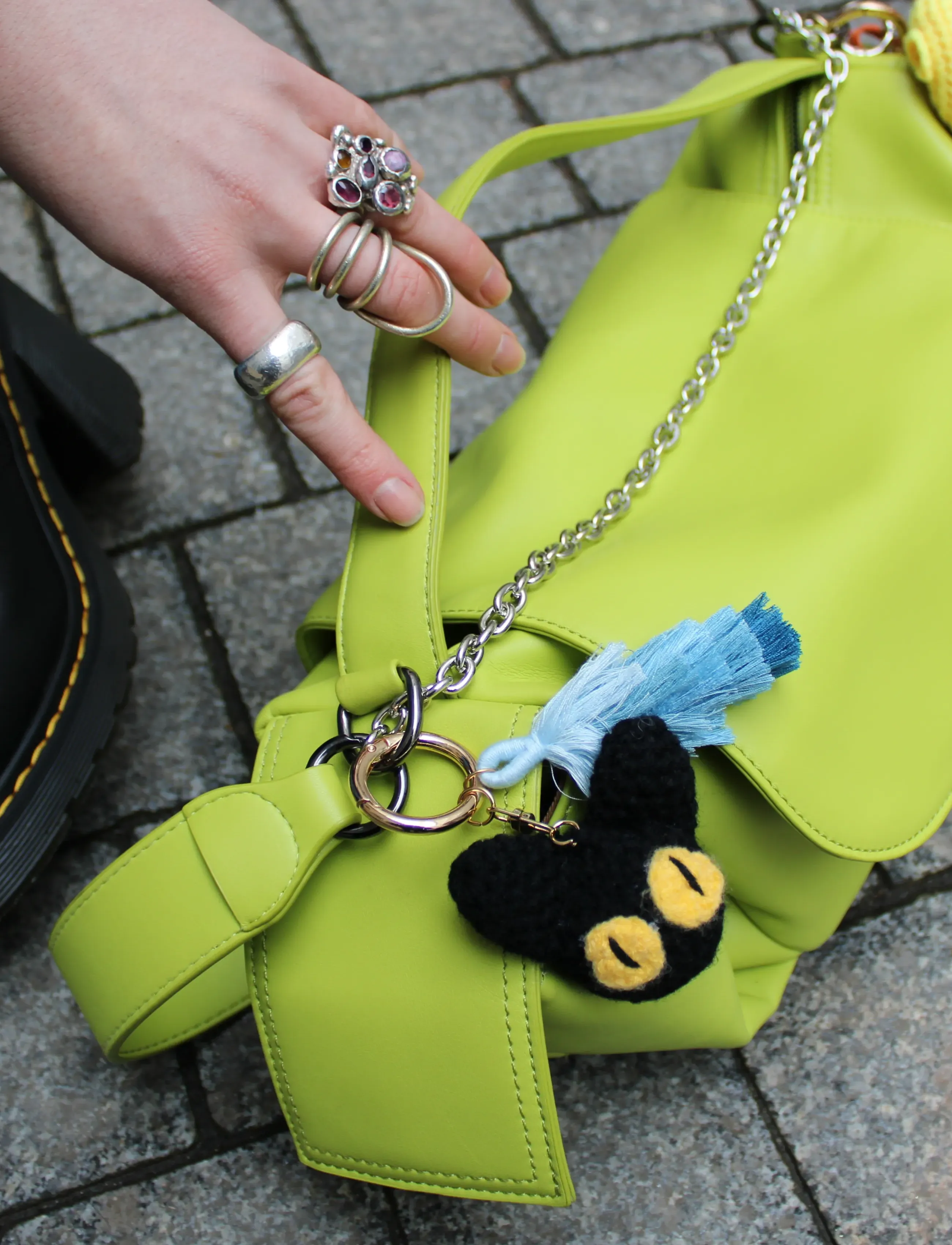 DRM-LND Knitted Black Cat, One Size, Accessories, Schwarz - Key Chains, Kinder