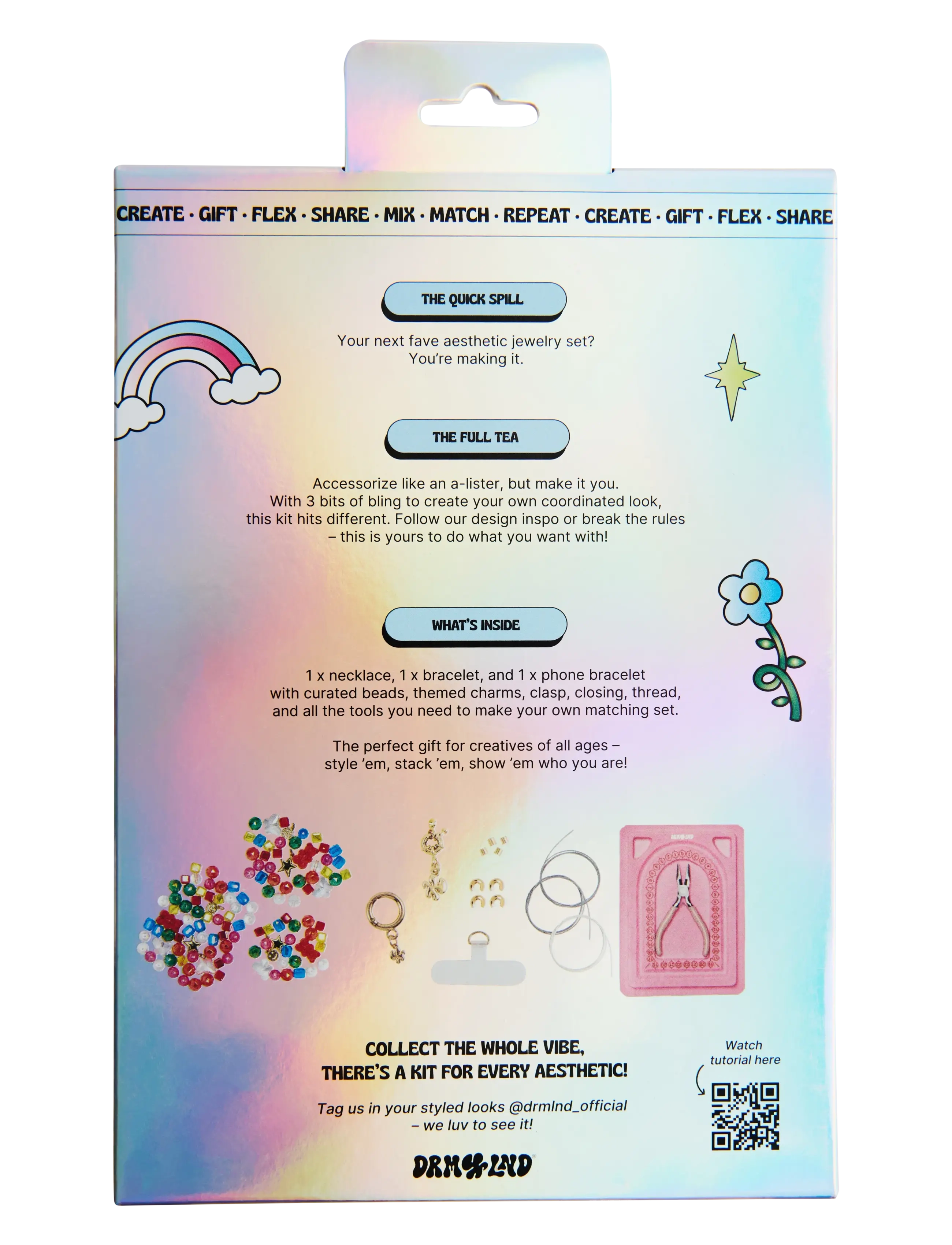DRM-LND - Rainbow Bright - phone jewellry - mixed colors - 1