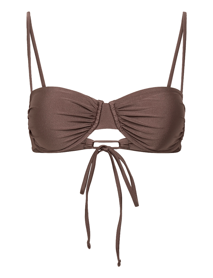 Drop of Mindfulness - SWIM RUCHED BIKINI TOP - sport-bademode - satin coconut brown - 1