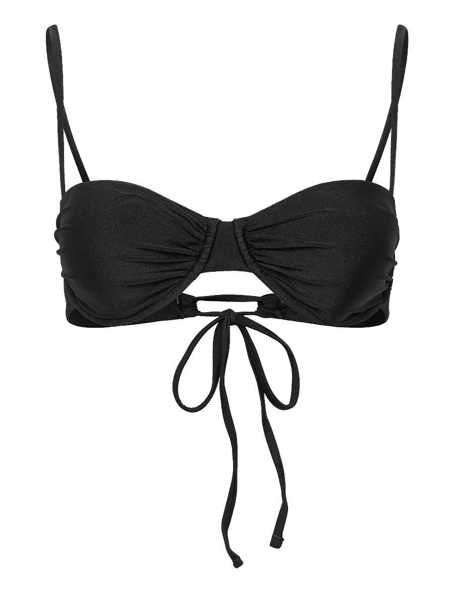 Drop of Mindfulness - SWIM RUCHED BIKINI TOP - sport-bademode - satin black stone - 1