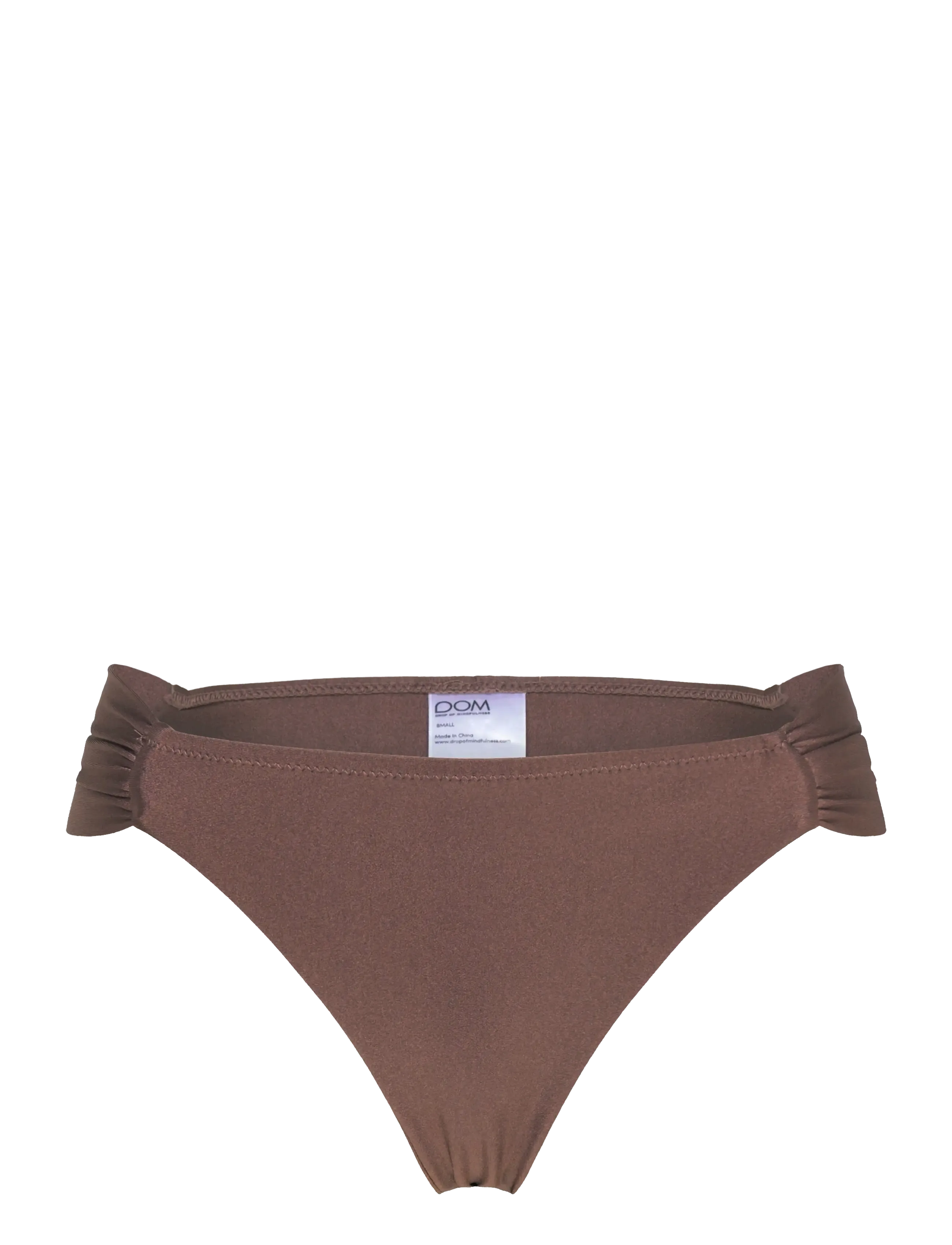 Drop of Mindfulness SWIM RUCHED BIKINI BOTTOM - Bikinis - SATIN COCONUT BROWN / brown