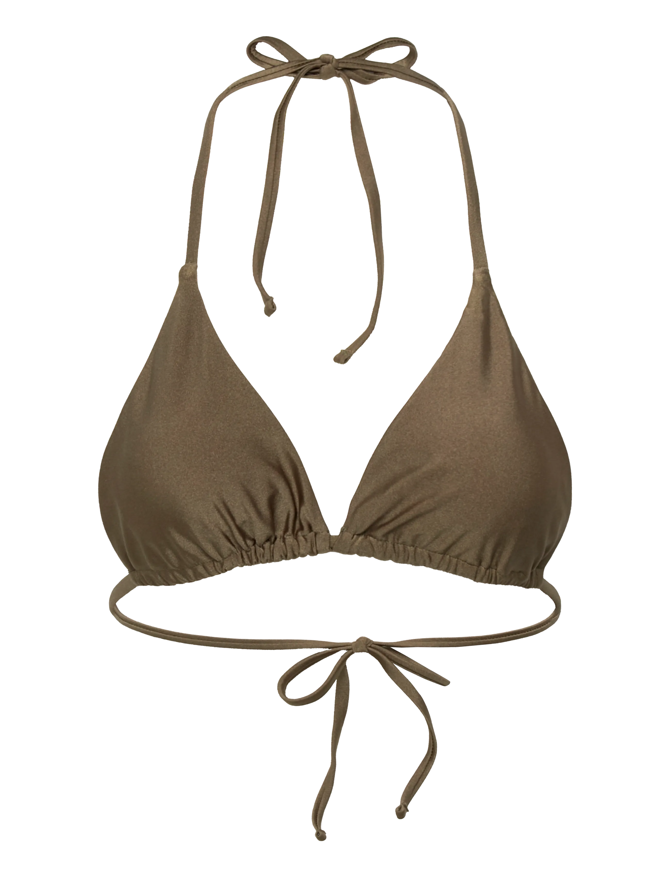 Drop of Mindfulness SWIM TRIANGLE BIKINI TOP - Bikinis - SATIN DEEP GREEN / khaki/green