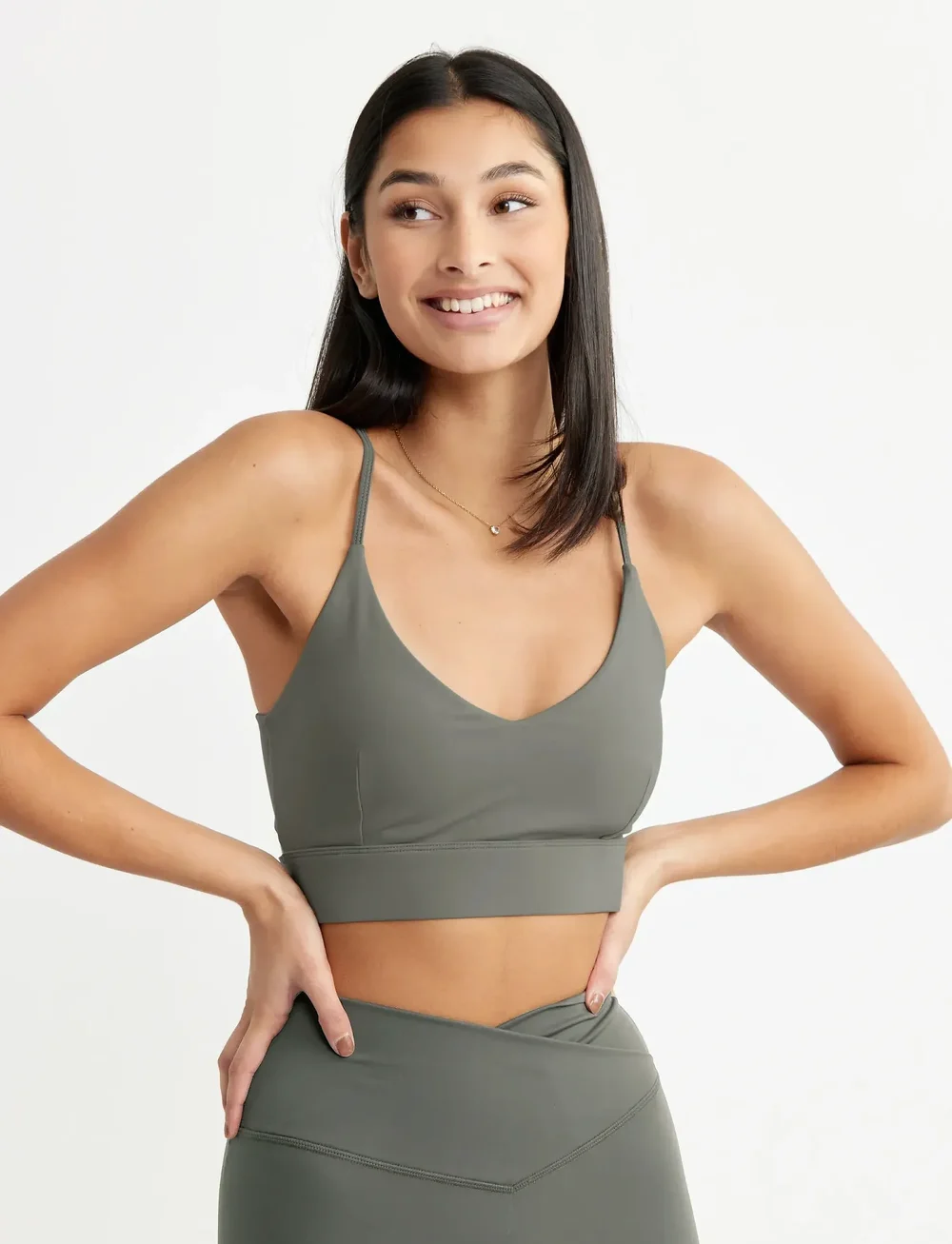 Drop of Mindfulness - ULTIMATE OPEN BACK BRA - medium support - khaki - 0