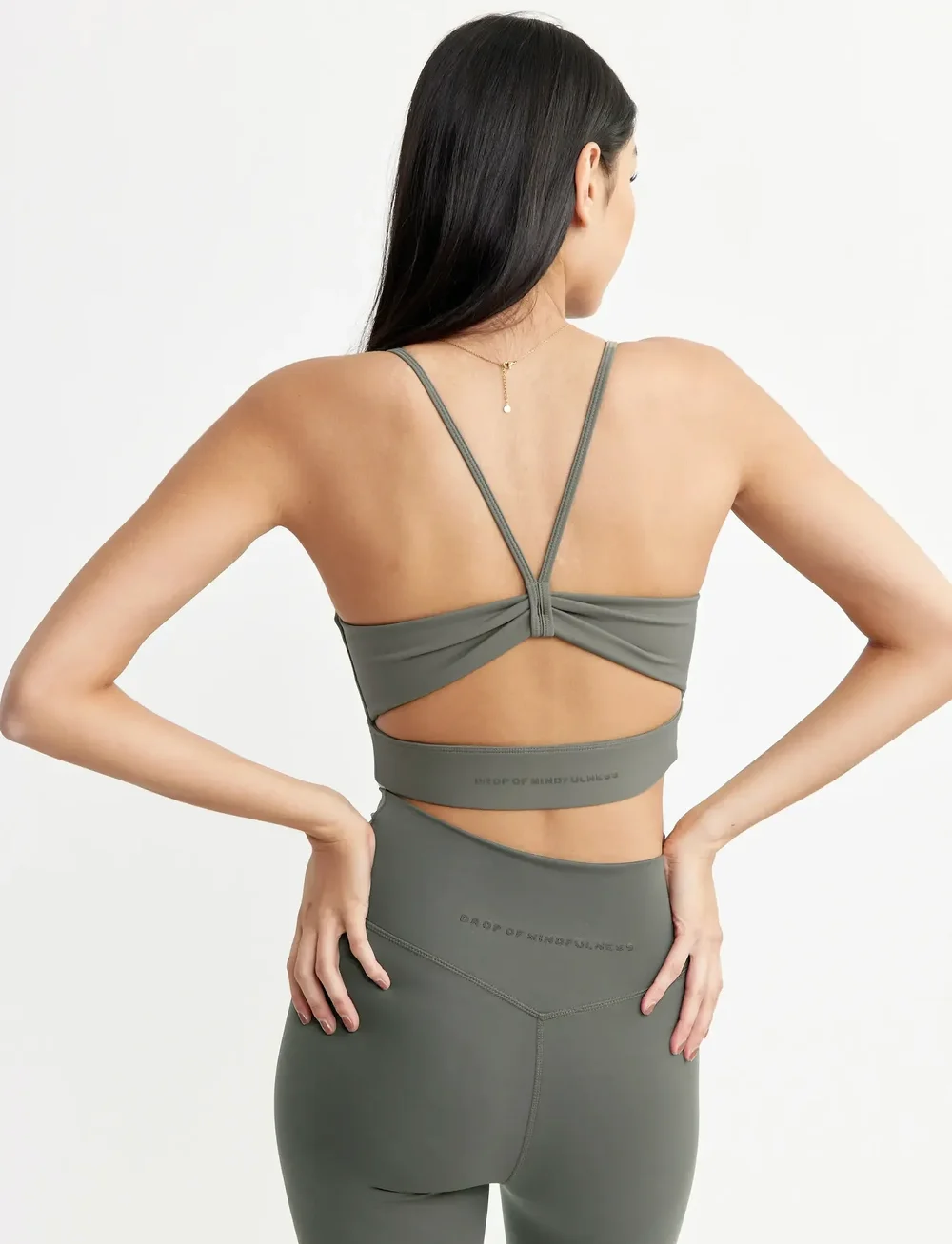 Drop of Mindfulness - ULTIMATE OPEN BACK BRA - medium support - khaki - 3